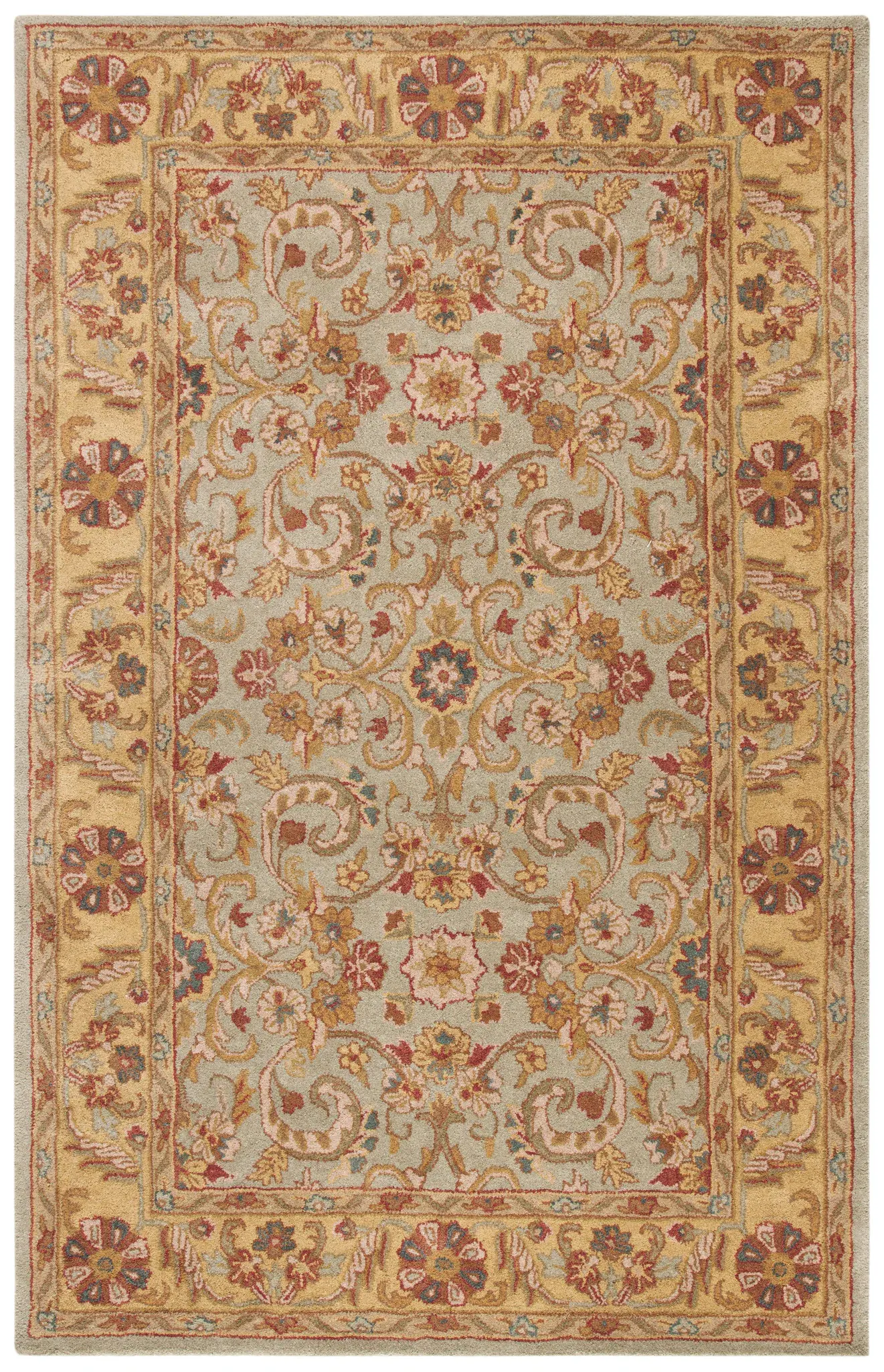 Heritage Scrolling Vine Hand-Tufted Wool Rug