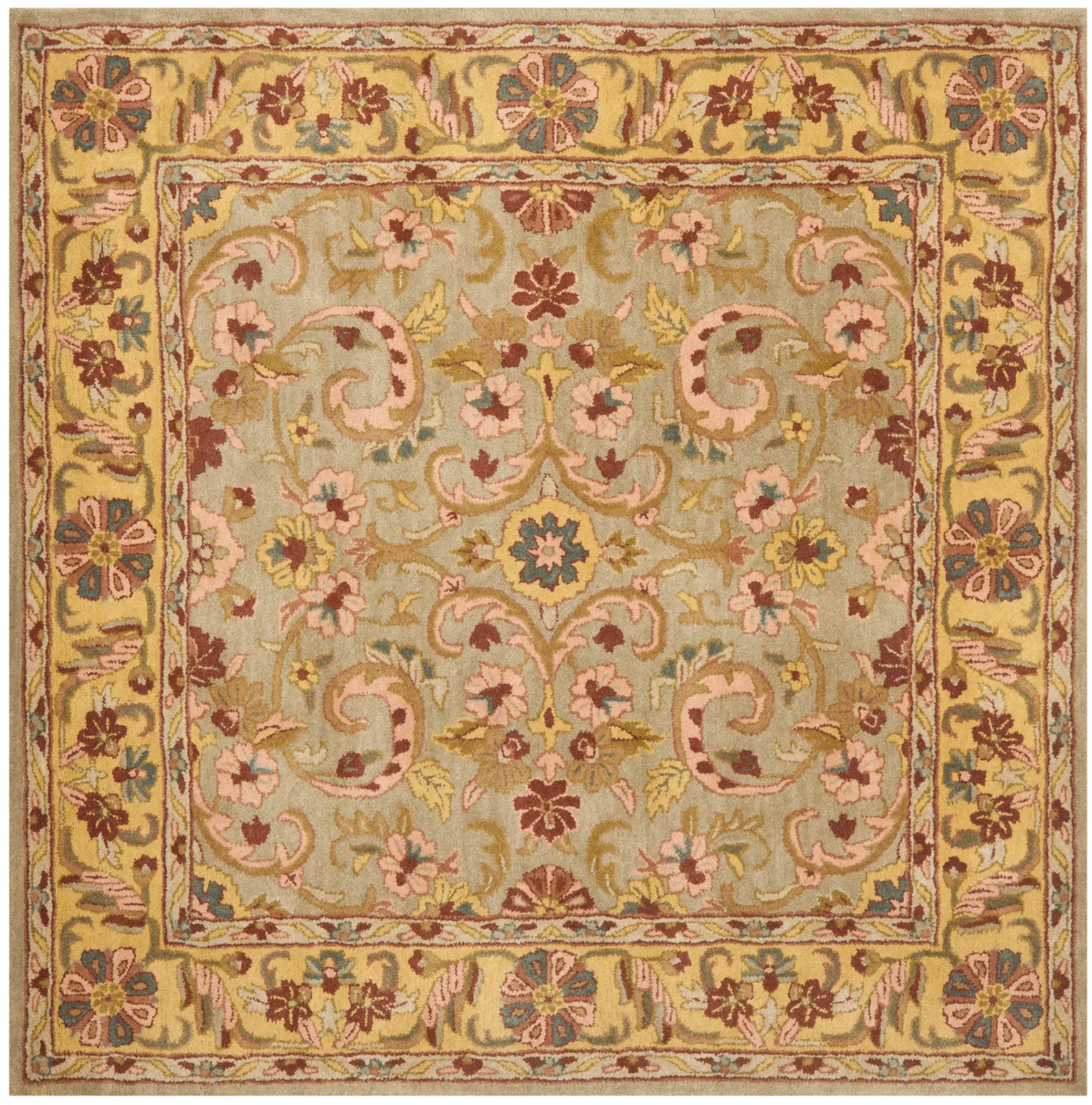Heritage Scrolling Vine Hand-Tufted Wool Rug