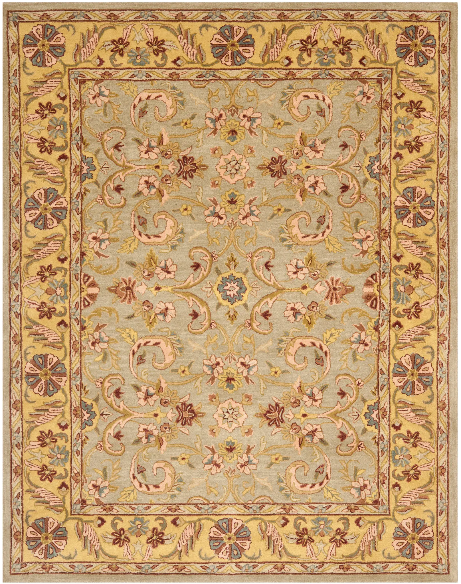 Heritage Scrolling Vine Hand-Tufted Wool Rug
