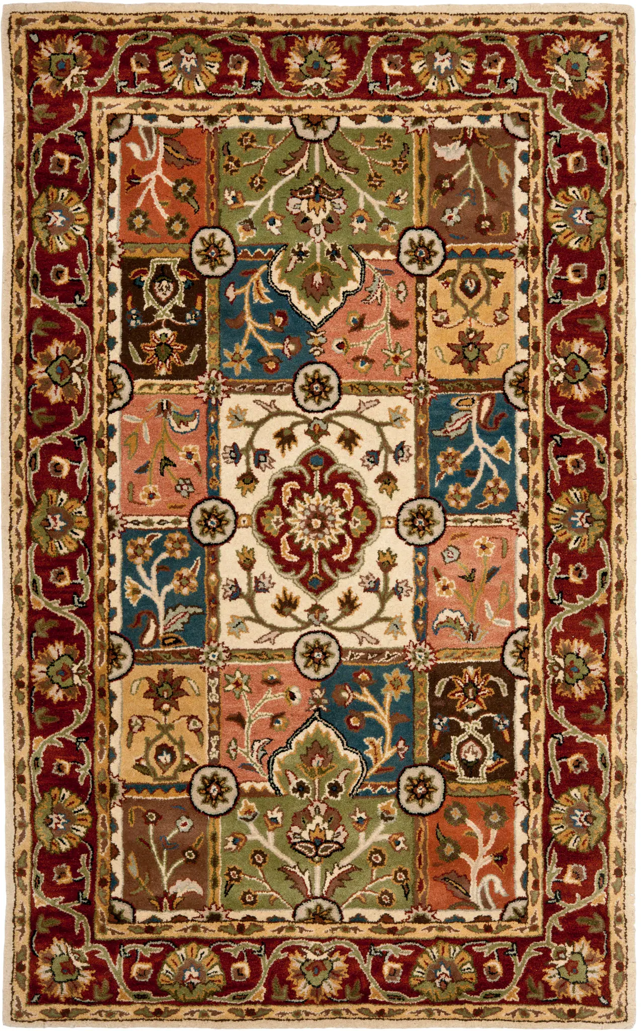 Heritage Floral Garden Panel Hand-Tufted Wool Rug