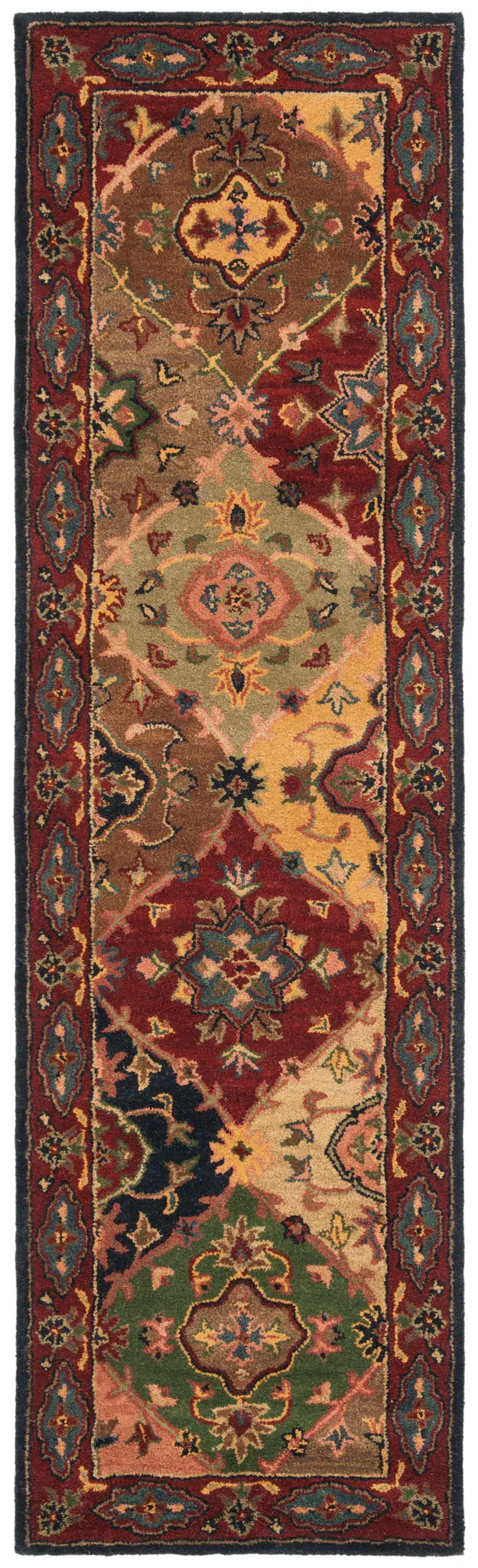 Heritage Diamond Medallion Patchwork Hand-Tufted Wool Rug
