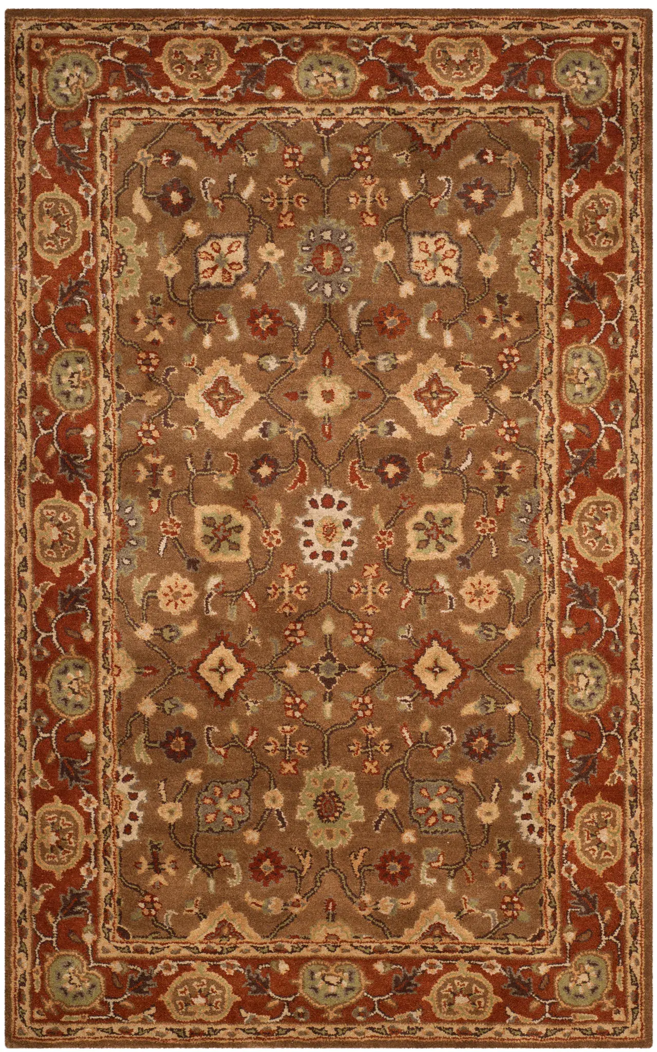 Heritage Floral Rosette Hand-Tufted Wool Rug