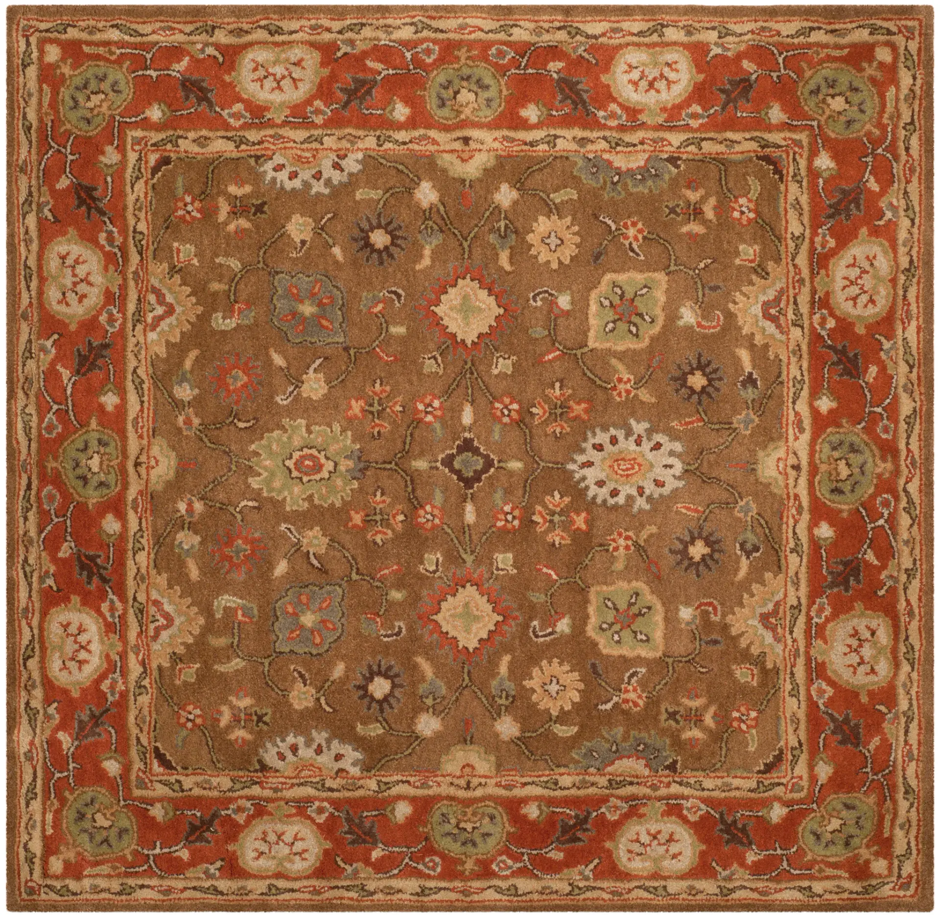 Heritage Floral Rosette Hand-Tufted Wool Rug