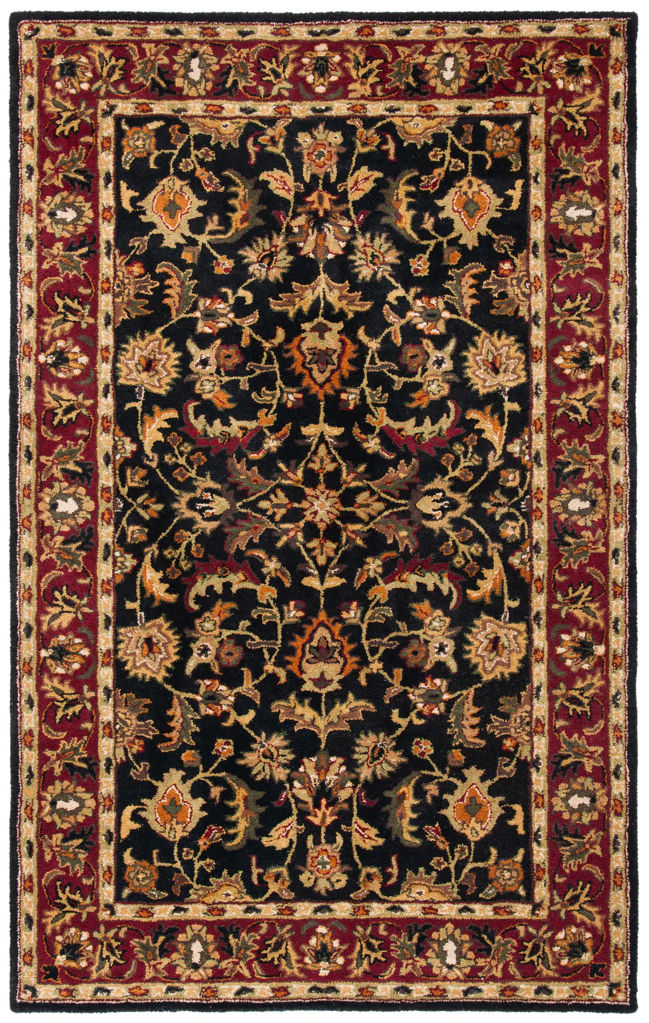 Heritage Palmette Bordered Hand-Tufted Wool Rug