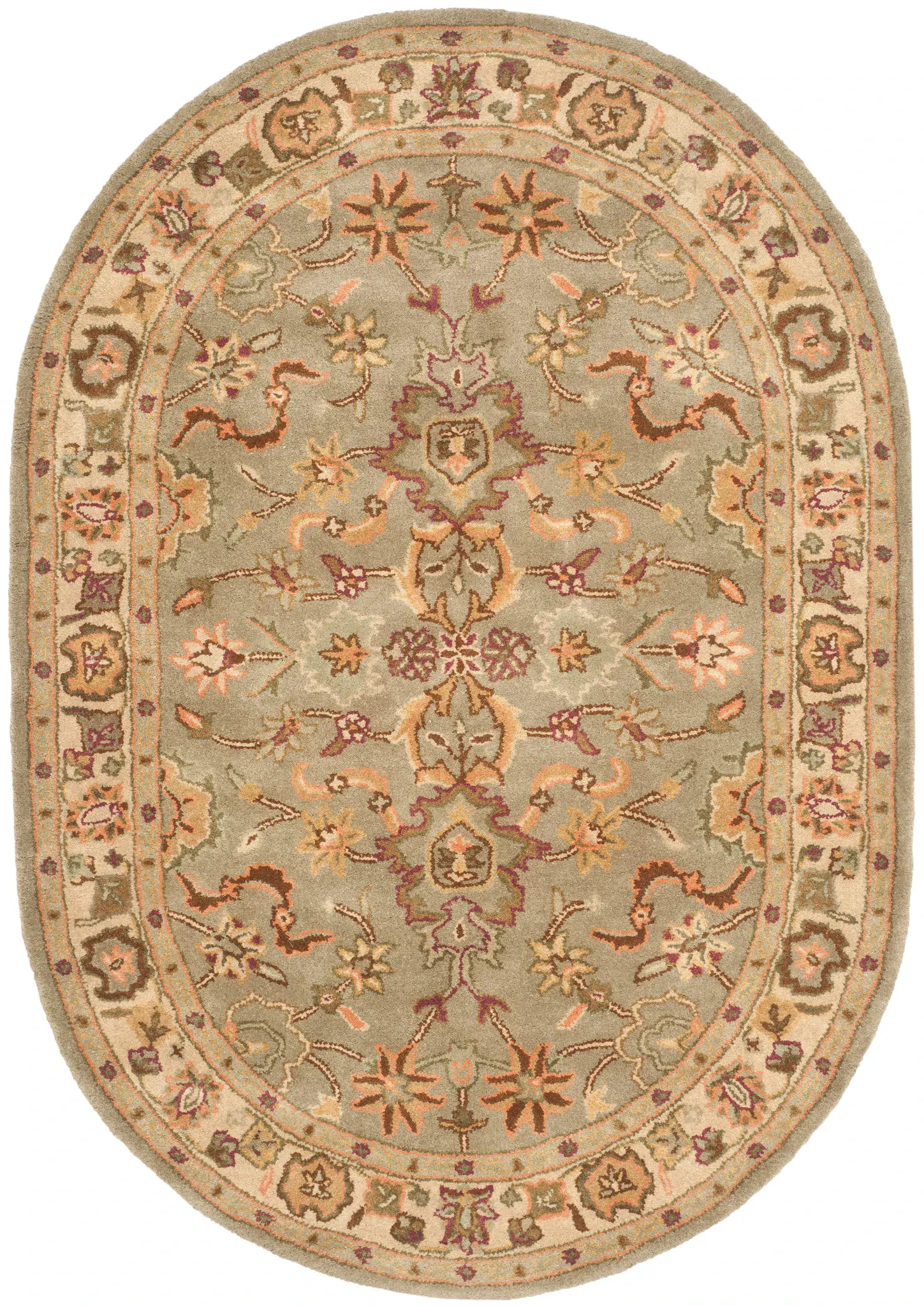 Heritage Palmette Border Hand-Tufted Wool Rug