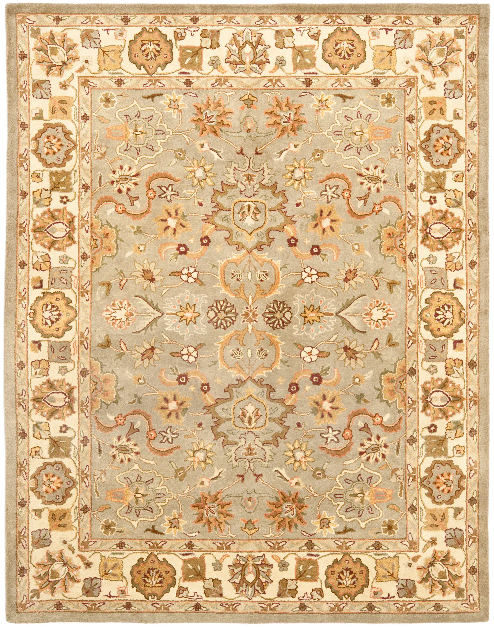 Heritage Palmette Border Hand-Tufted Wool Rug