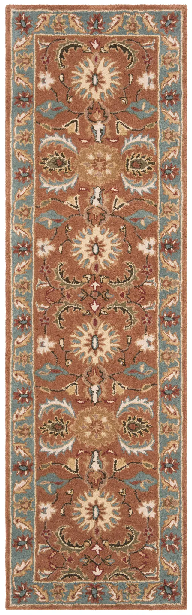 Heritage Rosette Vine Border Hand-Tufted Wool Rug