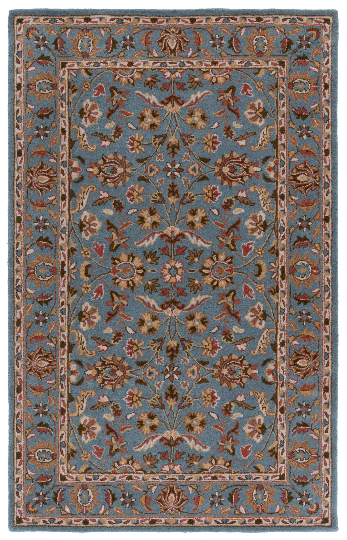 Heritage Oval Floral Vine Hand-Tufted Wool Rug