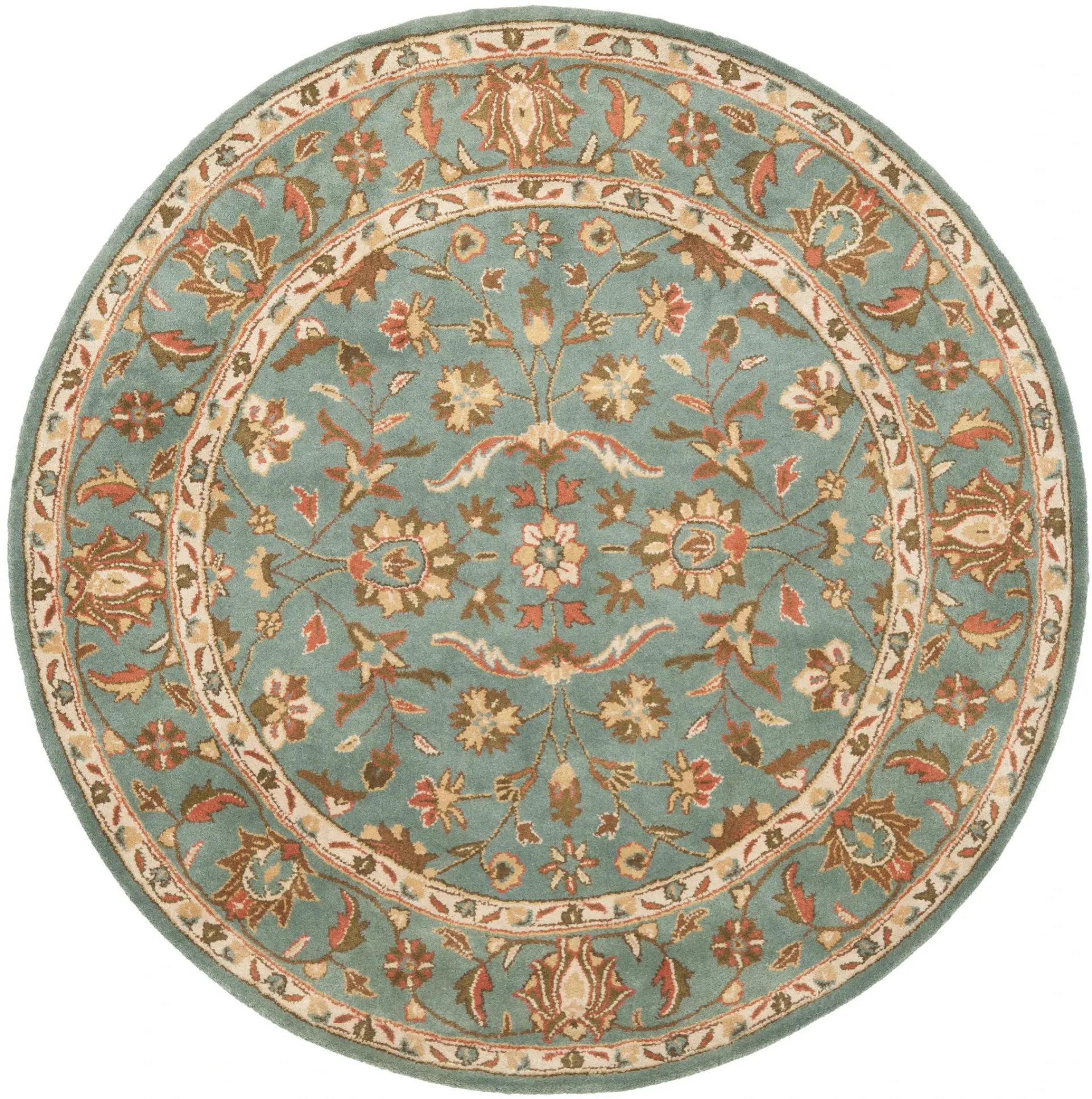Heritage Oval Floral Vine Hand-Tufted Wool Rug