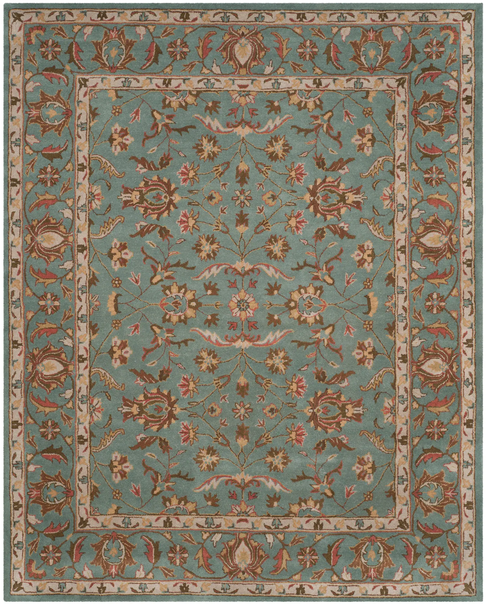 Heritage Oval Floral Vine Hand-Tufted Wool Rug