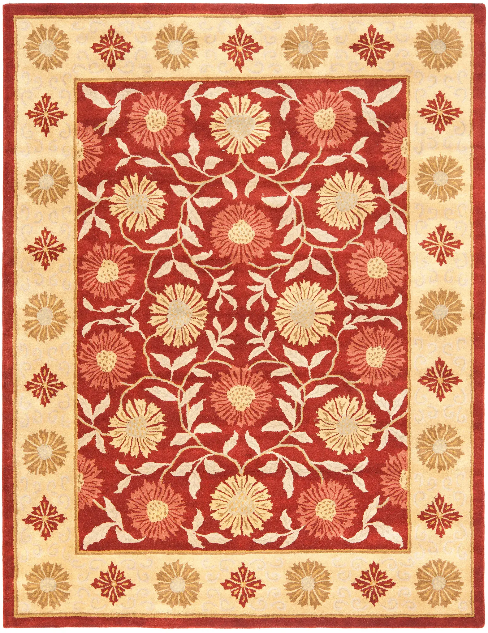 Heritage Sunburst Floral Hand-Tufted Wool Rug