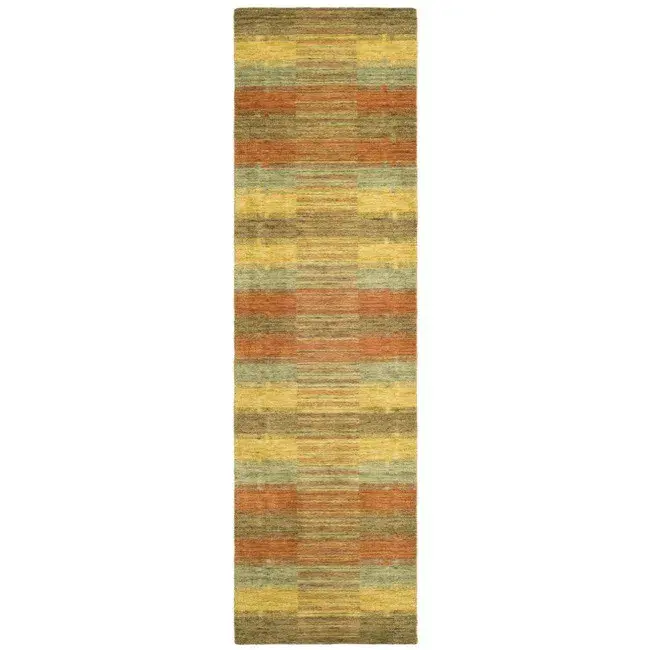 Himalaya Grid Stripe Hand-Loomed Wool Rug