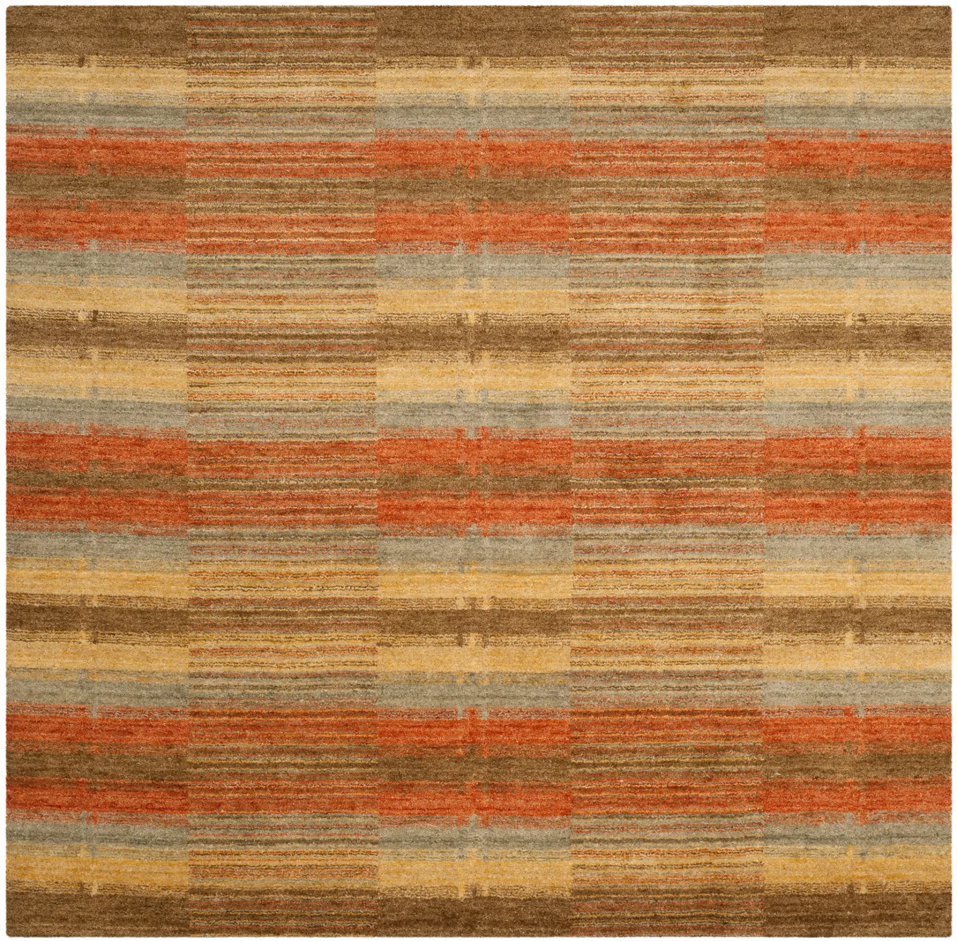 Himalaya Grid Stripe Hand-Loomed Wool Rug