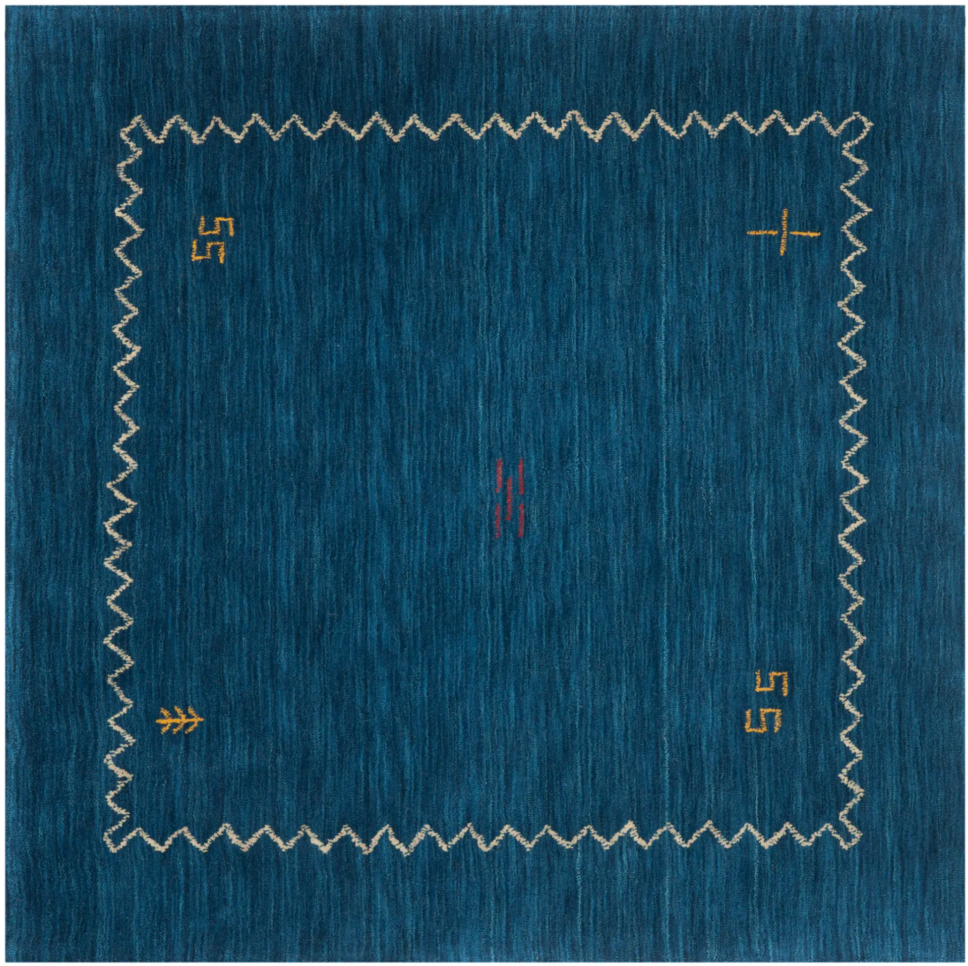 Himalaya Zig-Zag Border Hand-Loomed Wool Rug