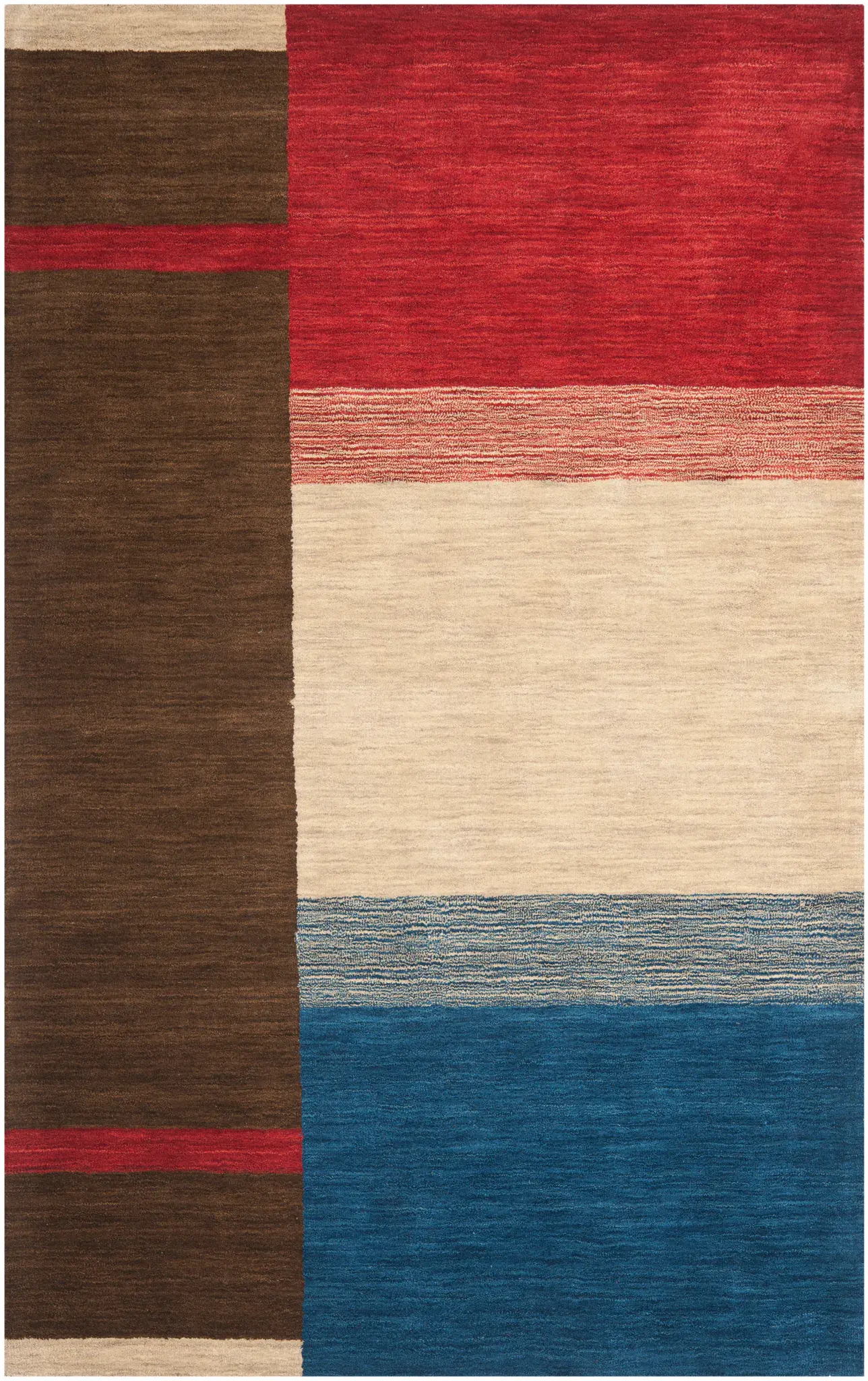 Himalaya Modern Color Block Hand-Loomed Wool Rug