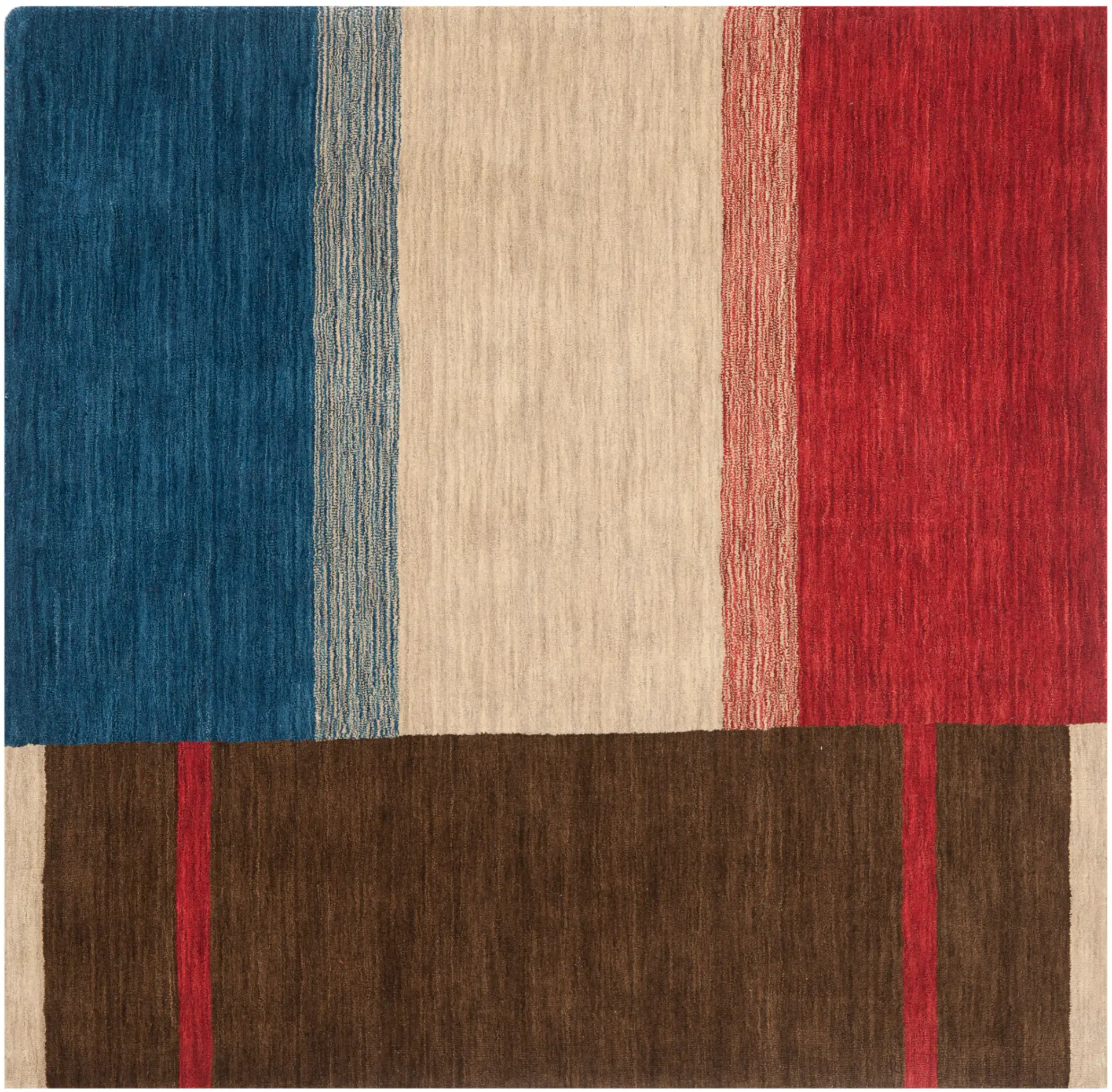 Himalaya Modern Color Block Hand-Loomed Wool Rug