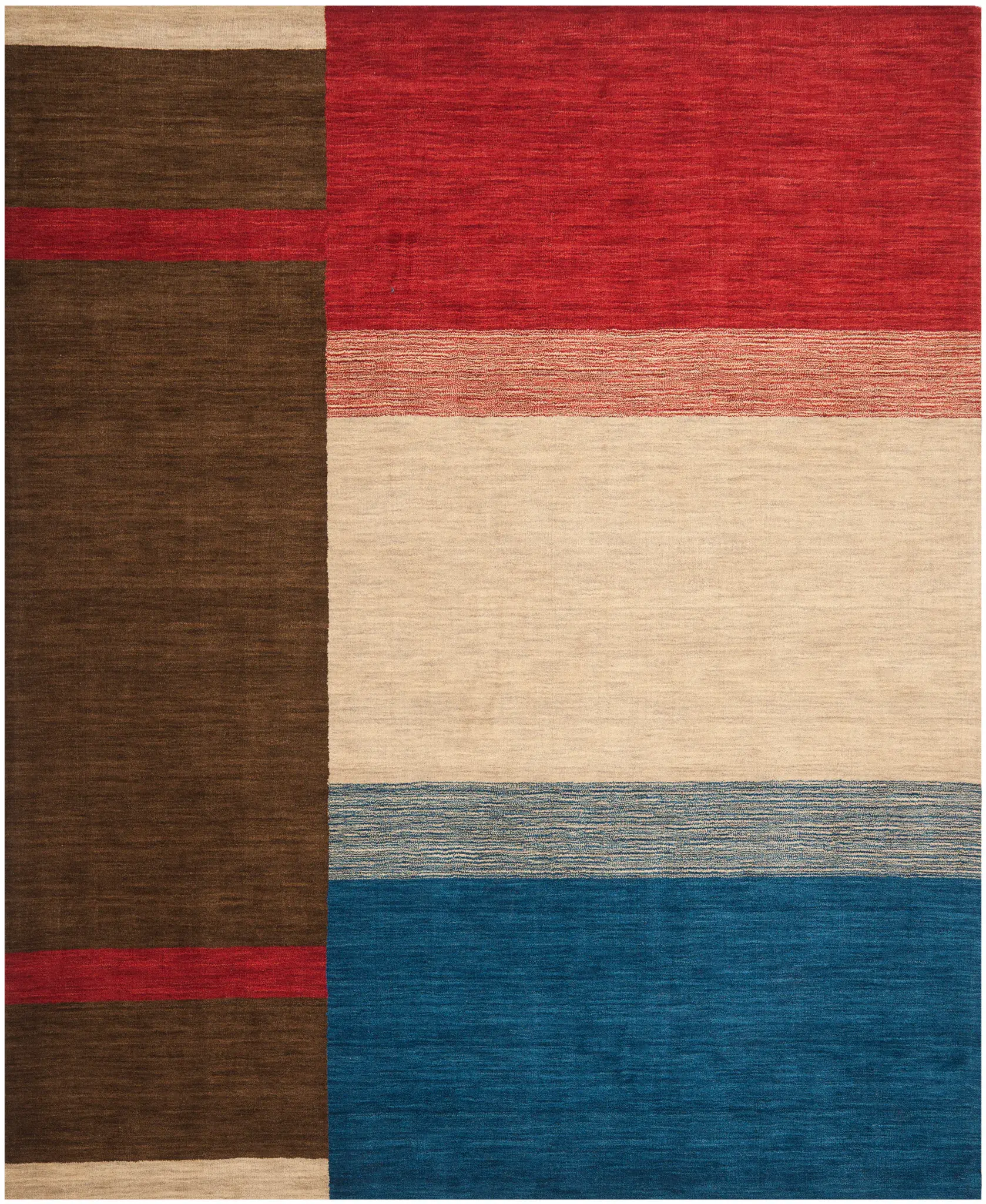 Himalaya Modern Color Block Hand-Loomed Wool Rug