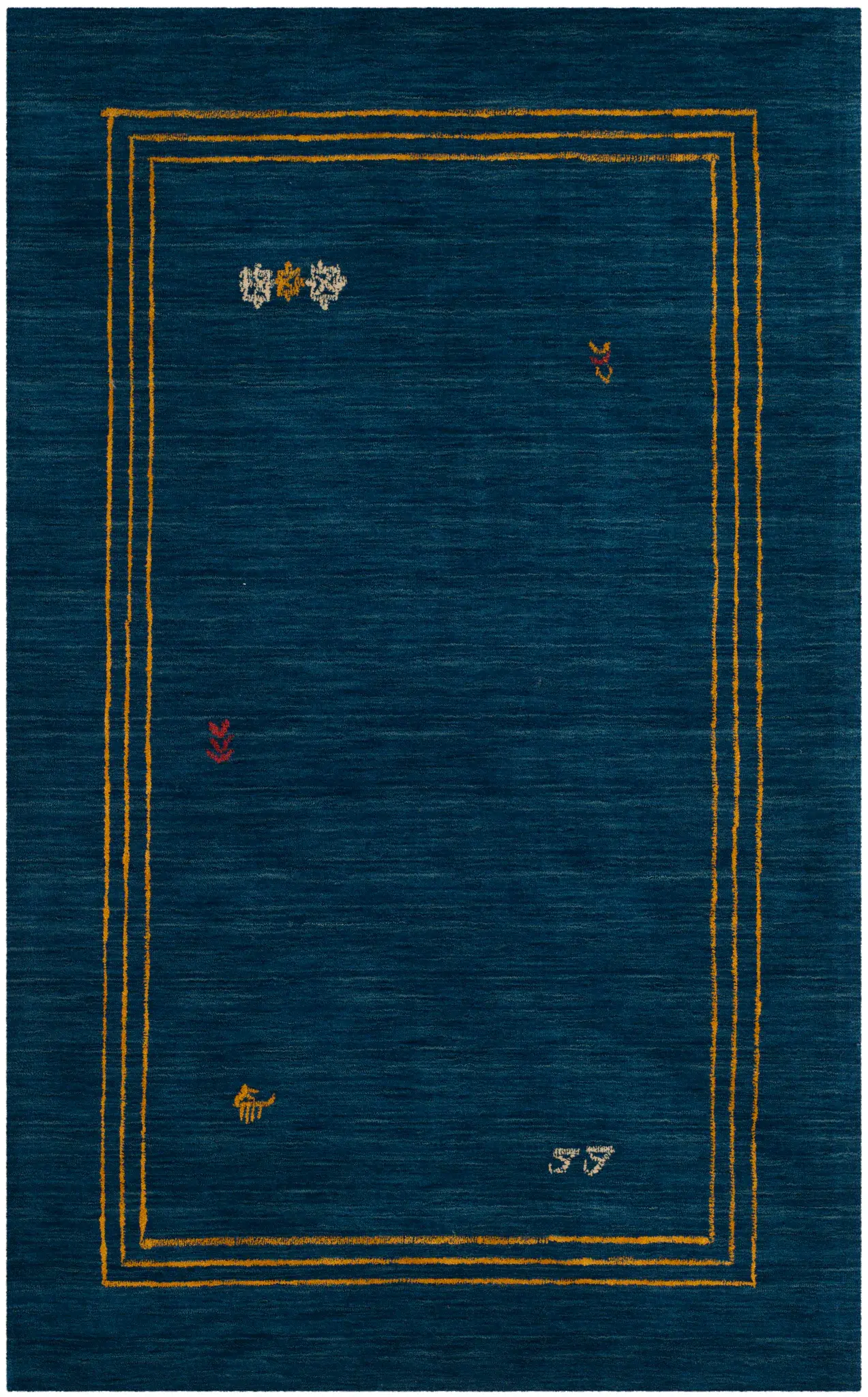 Himalaya Bordered Motif Hand-Loomed Wool Rug