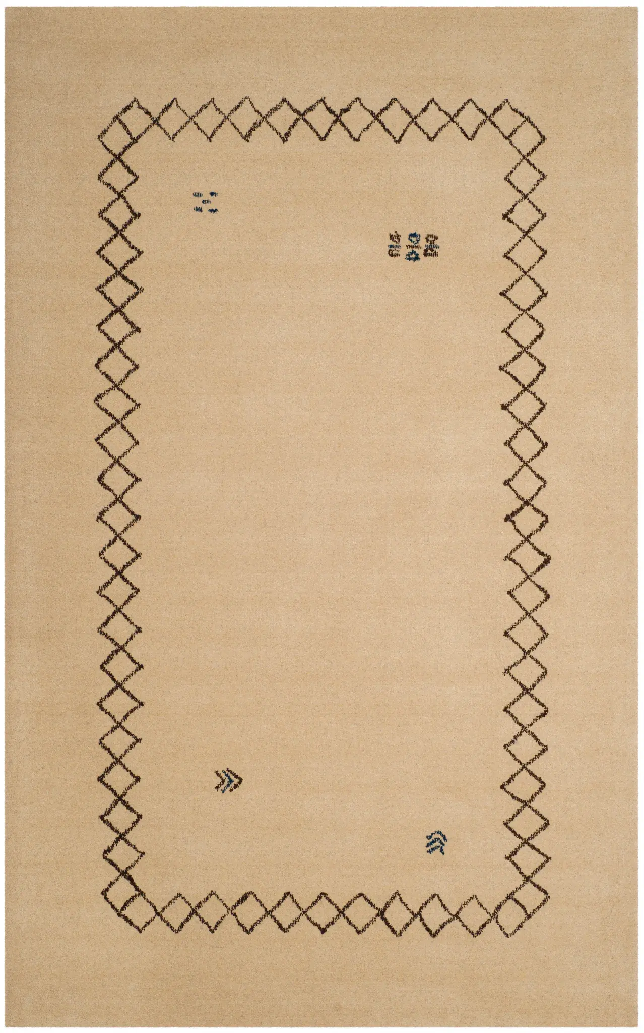Himalaya Diamond Border Hand-Loomed Wool Rug