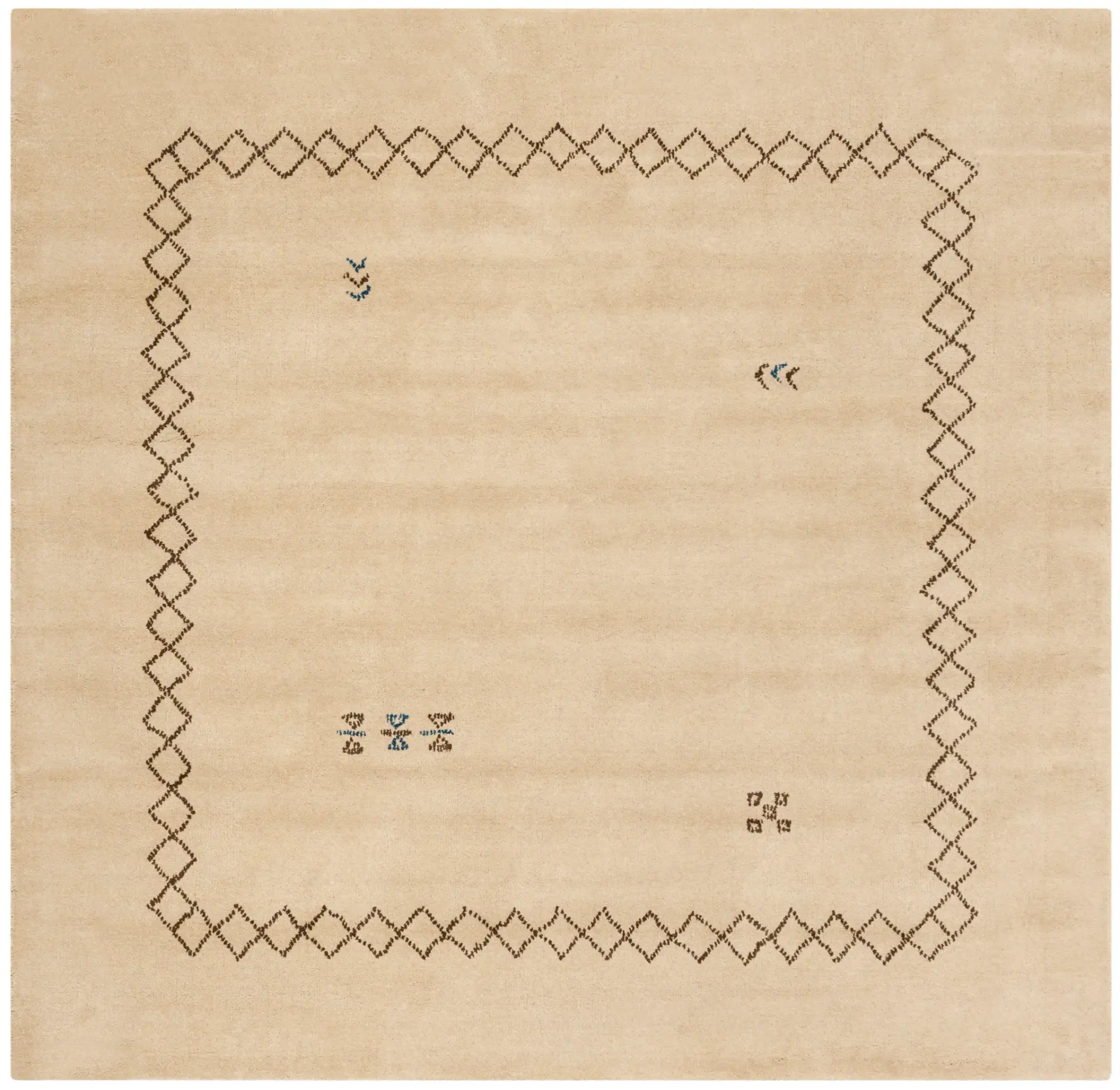 Himalaya Diamond Border Hand-Loomed Wool Rug