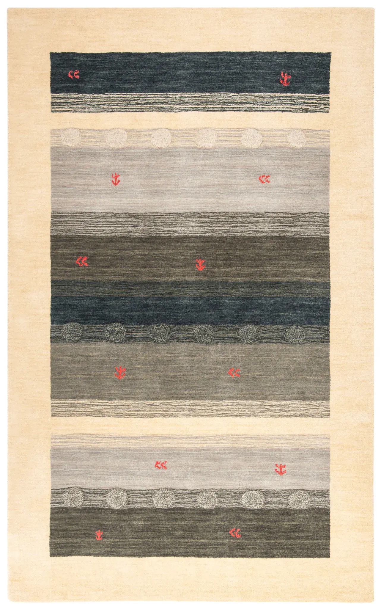 Himalaya Striped Bordered Hand-Loomed Wool Rug