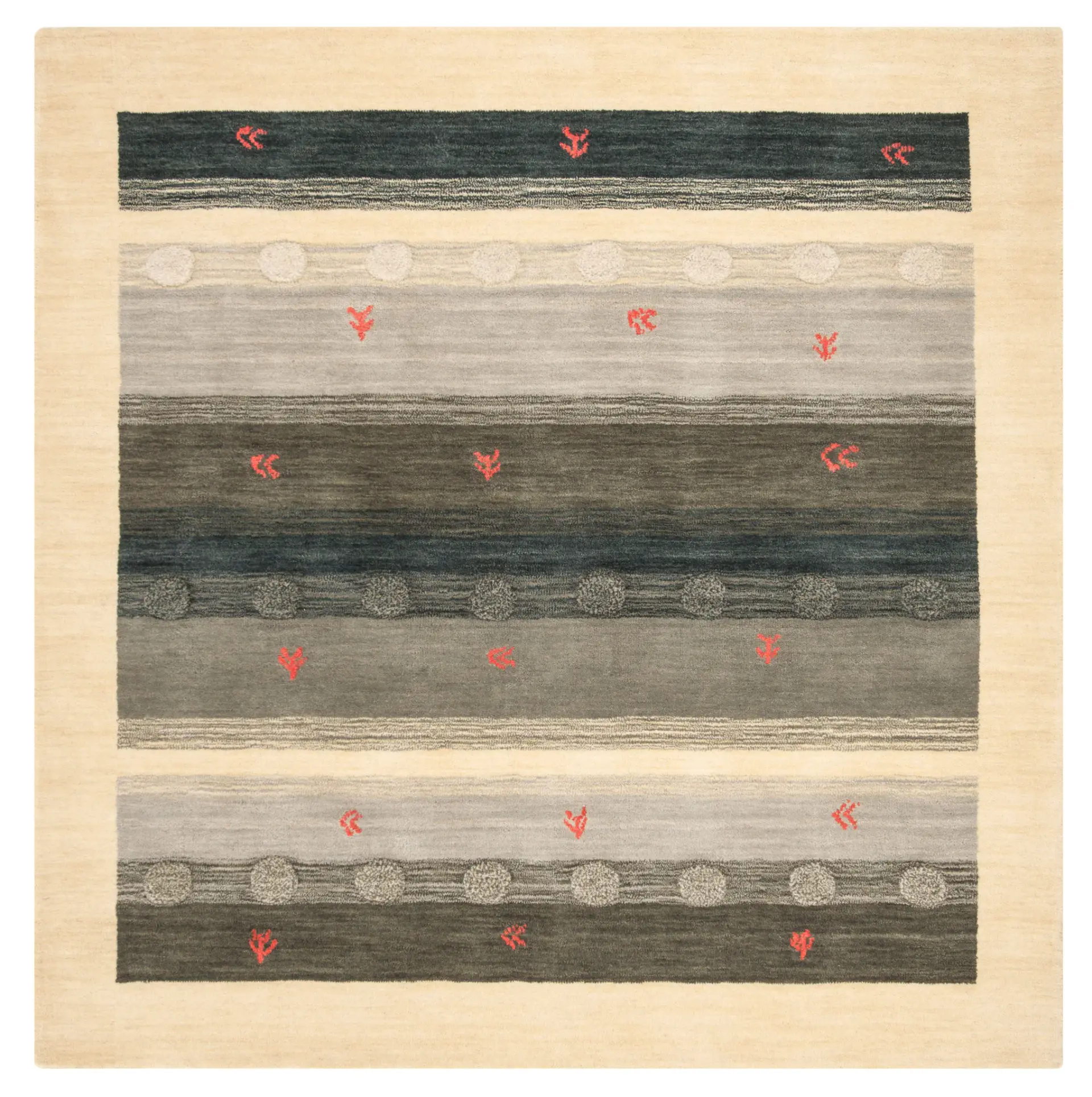 Himalaya Striped Bordered Hand-Loomed Wool Rug