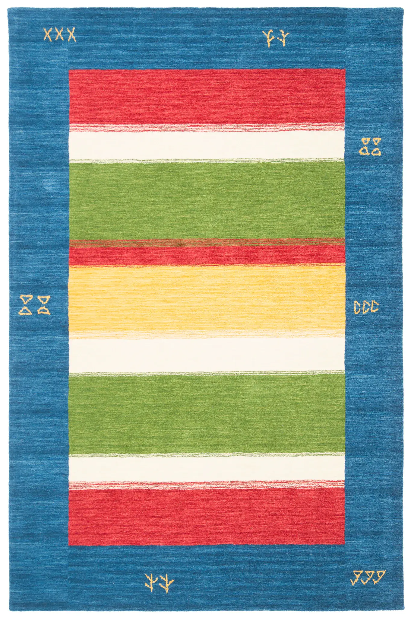 Himalaya Striped Border Hand-Loomed Wool Rug