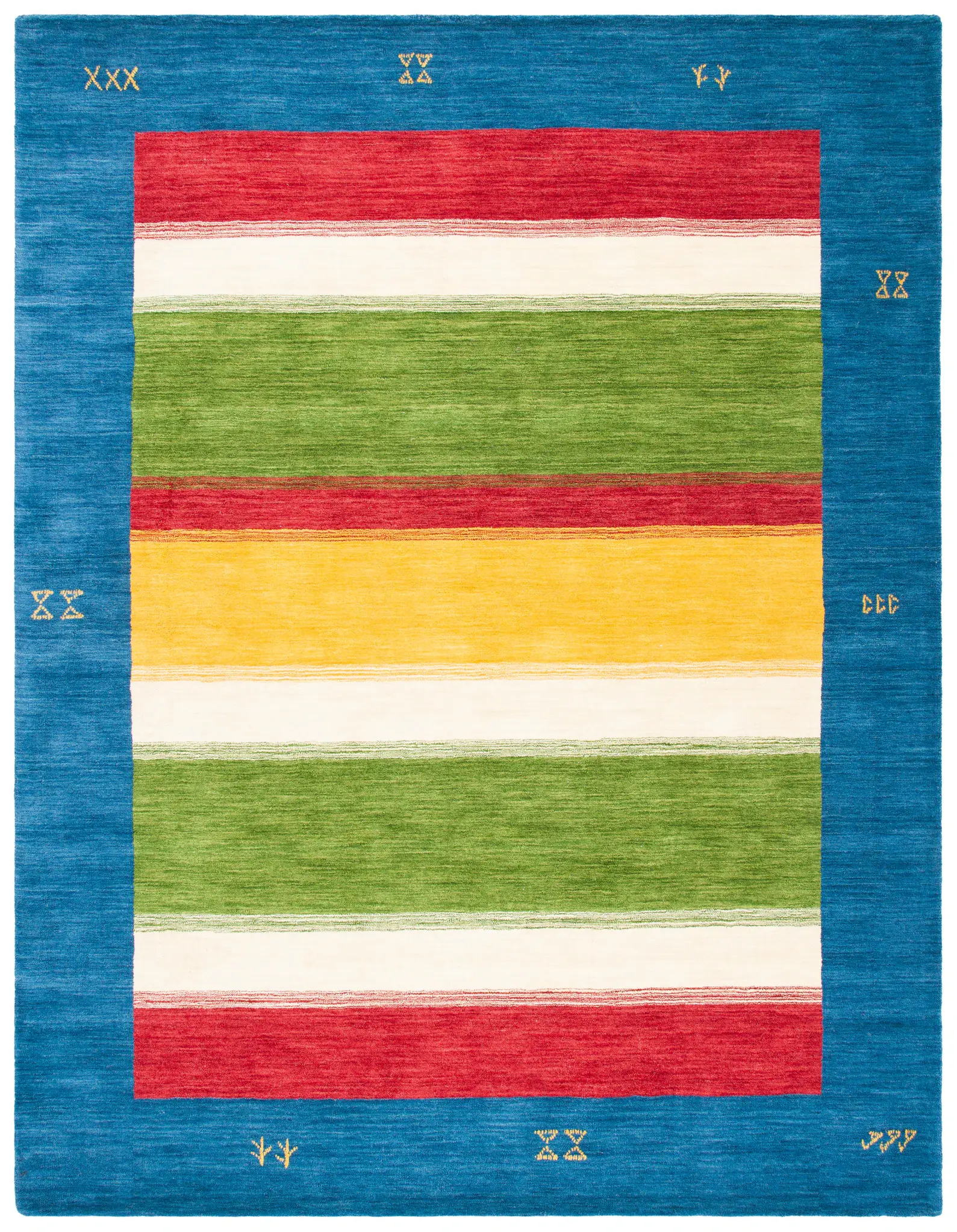 Himalaya Striped Border Hand-Loomed Wool Rug