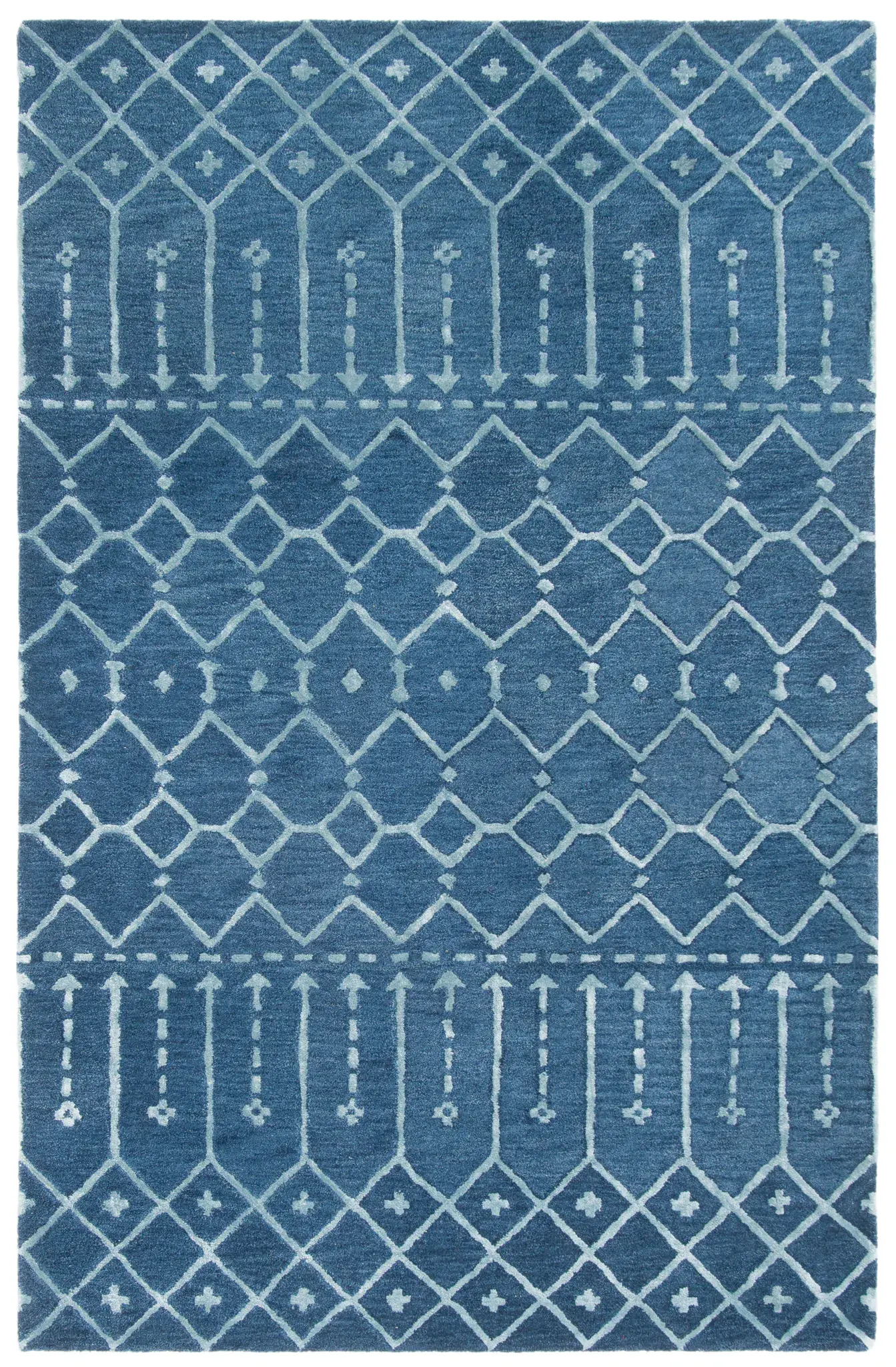 Himalaya Banded Diamond Hand-Tufted Wool Rug