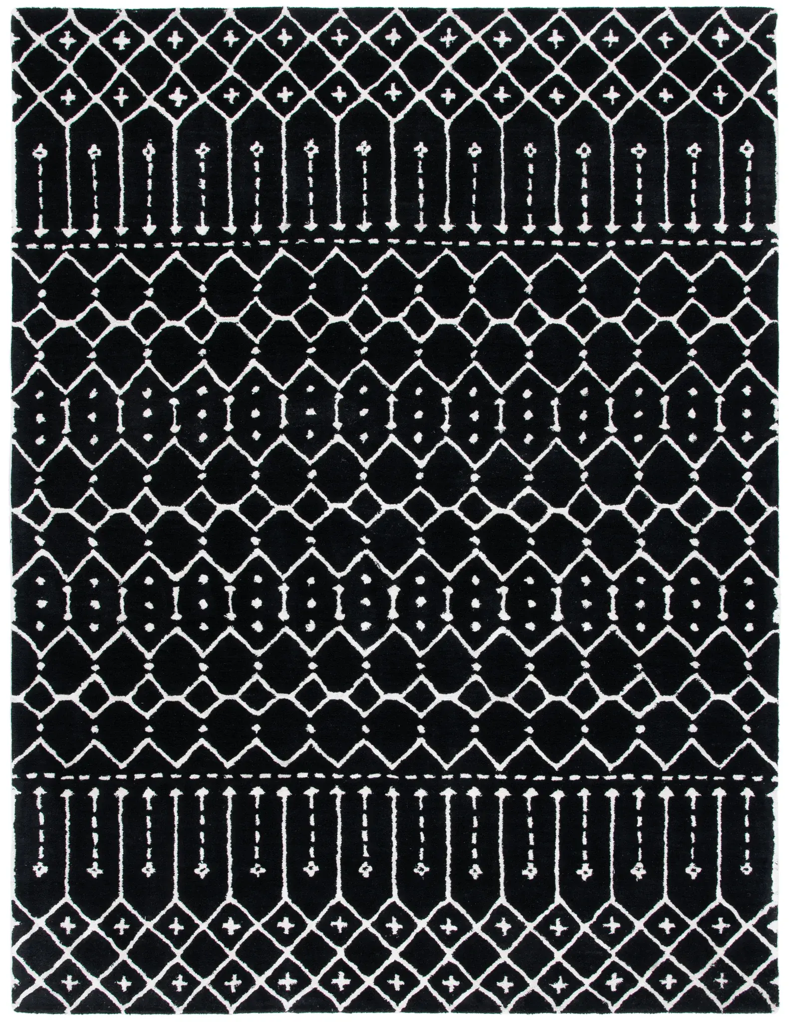 Himalaya Banded Diamond Hand-Tufted Wool Rug