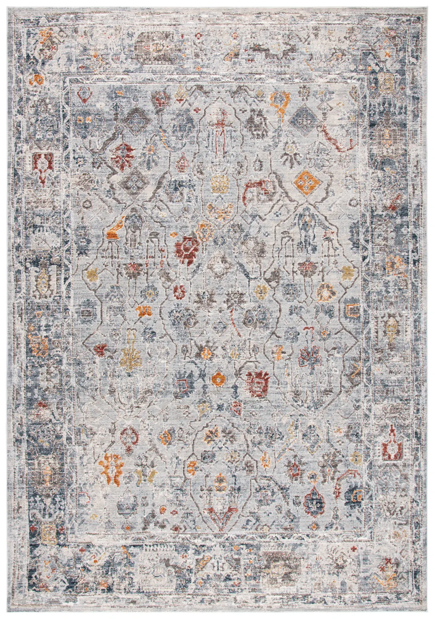History Distressed Floral Rug
