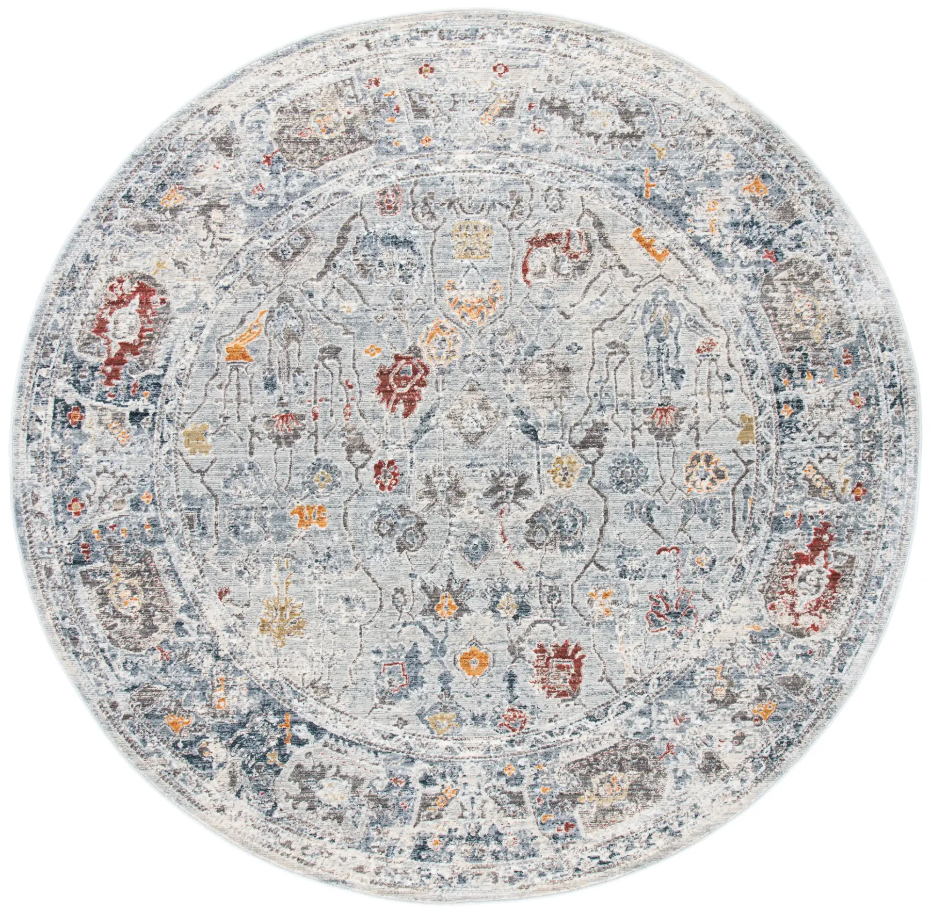 History Distressed Floral Rug