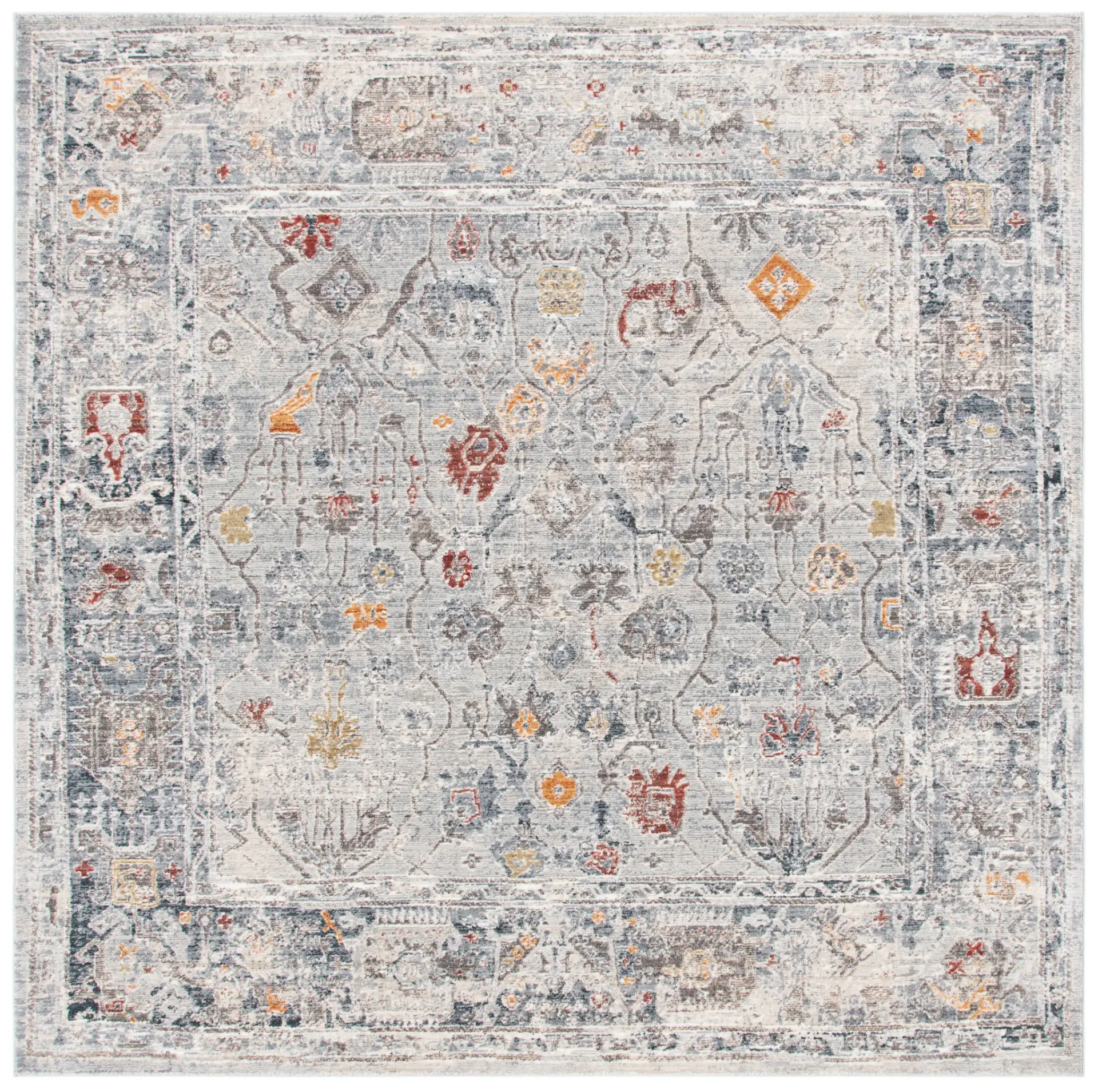 History Distressed Floral Rug