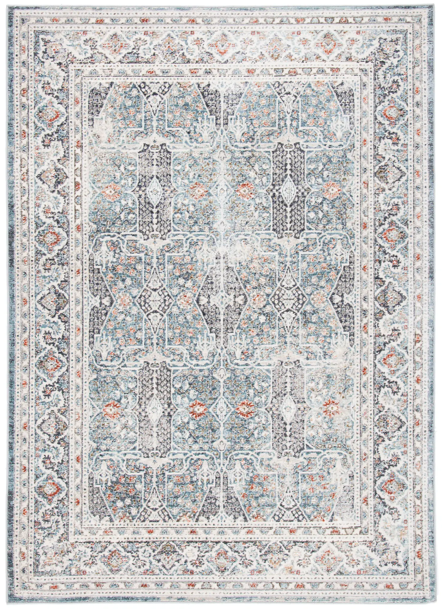 History Distressed Medallion Round Rug