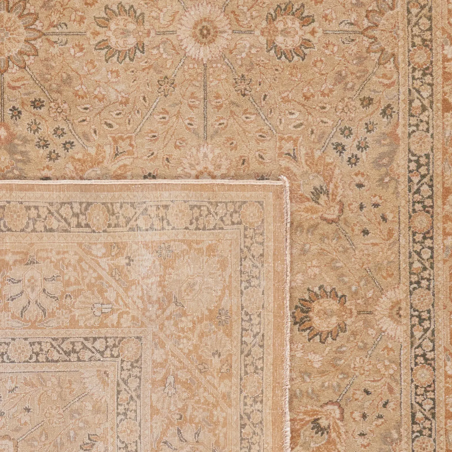 Haj Jalili Floral Palmette Hand-Knotted Wool Rug