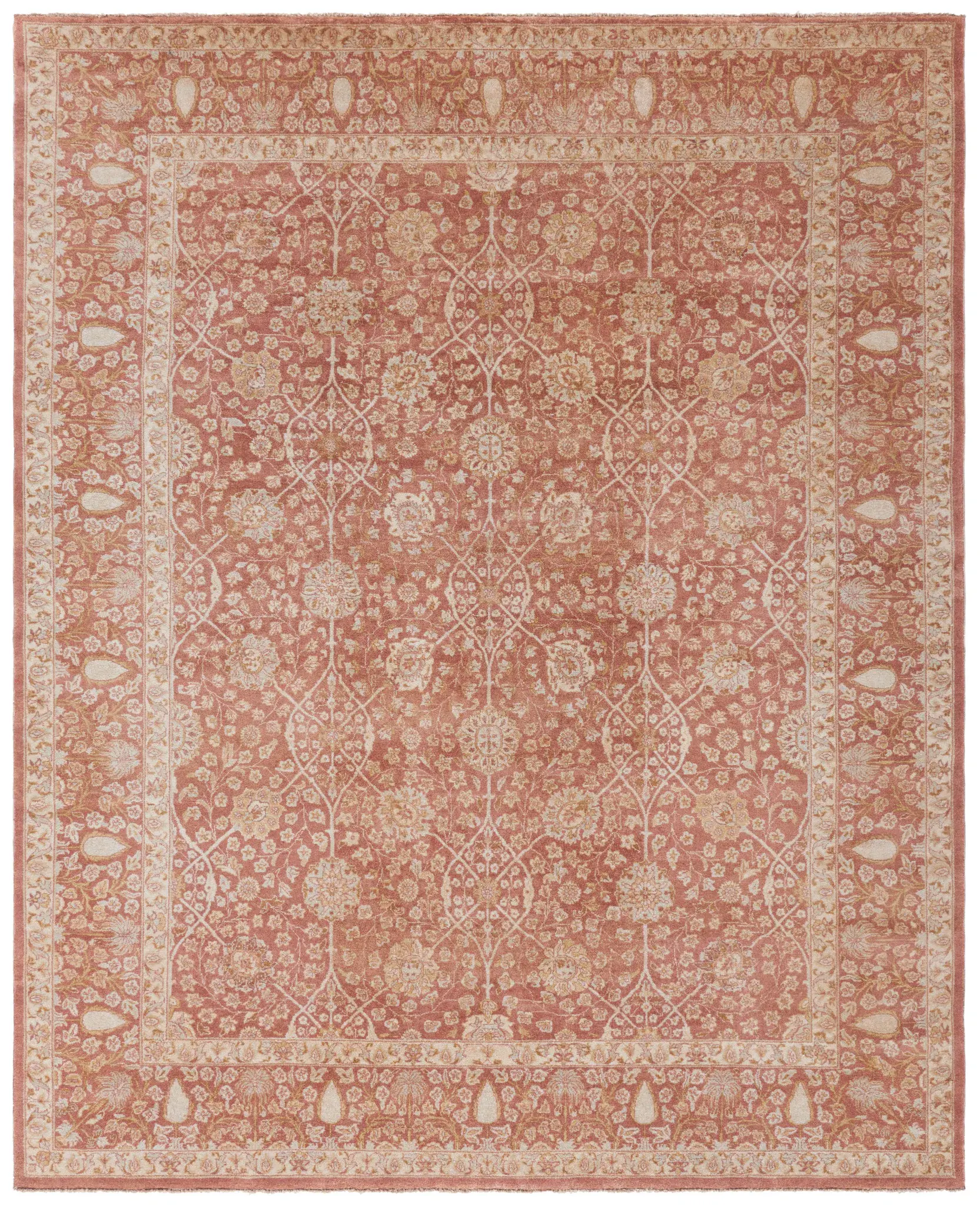 Haj Jalili Floral Lattice Hand-Knotted Wool Rug