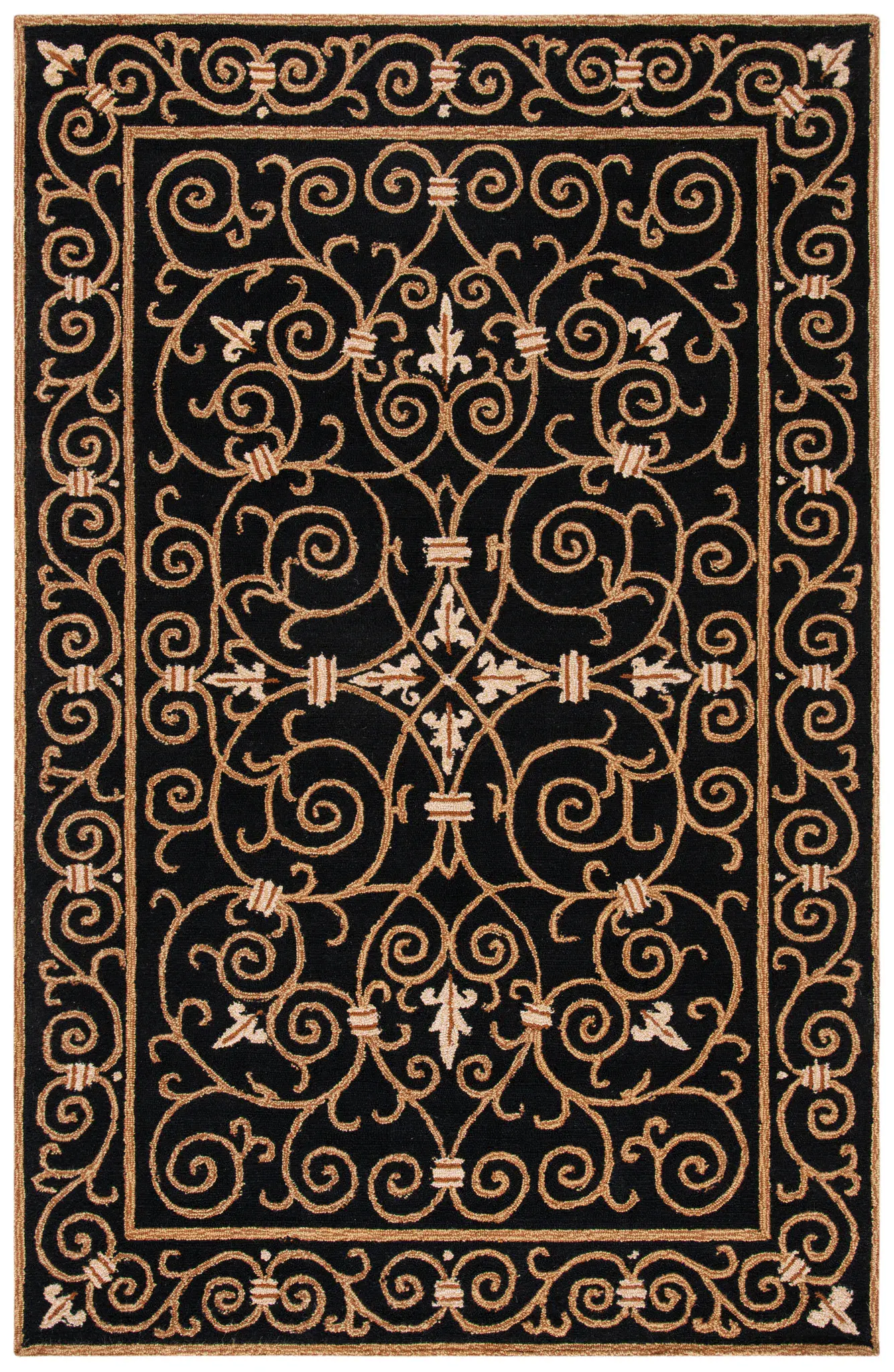 Chelsea Scrollwork Hand-Hooked Wool Rug