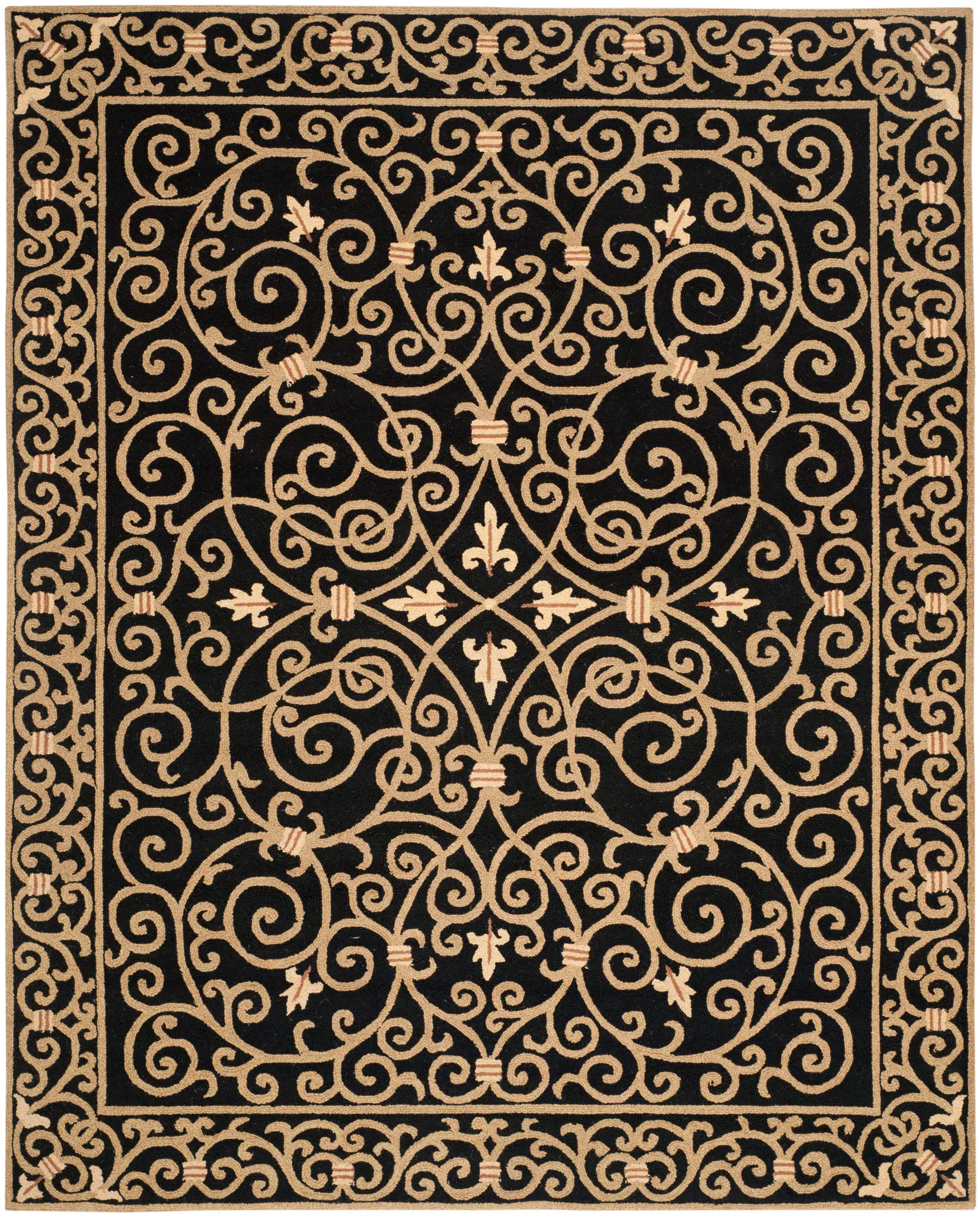 Chelsea Scrollwork Hand-Hooked Wool Rug