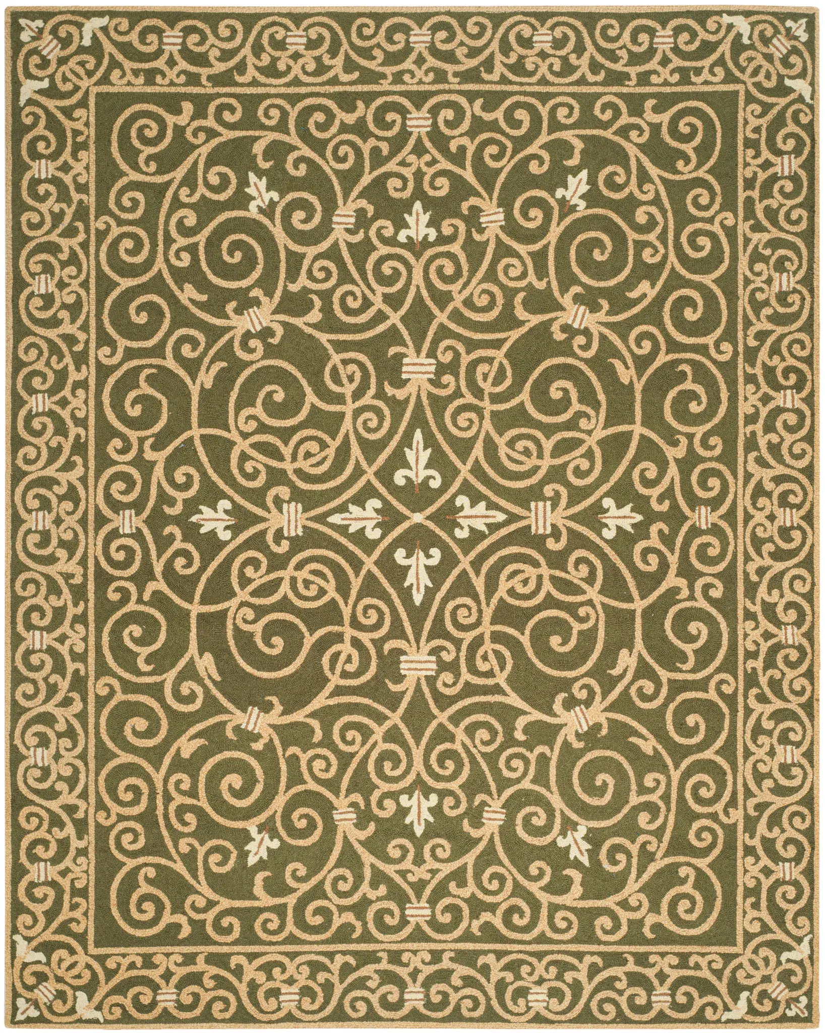 Chelsea Scrollwork Hand-Hooked Wool Rug