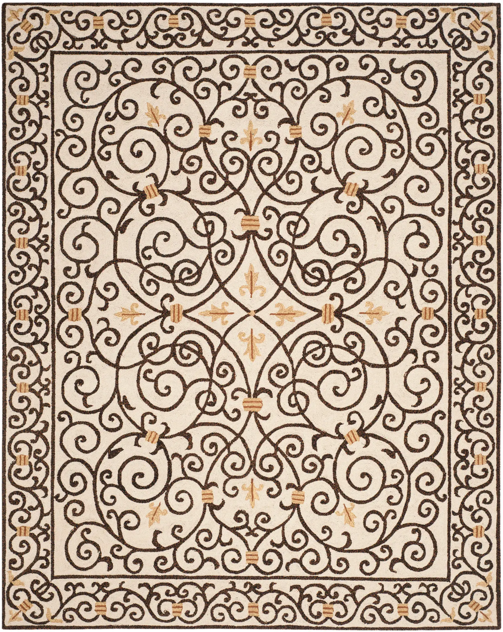 Chelsea Scrollwork Hand-Hooked Wool Rug