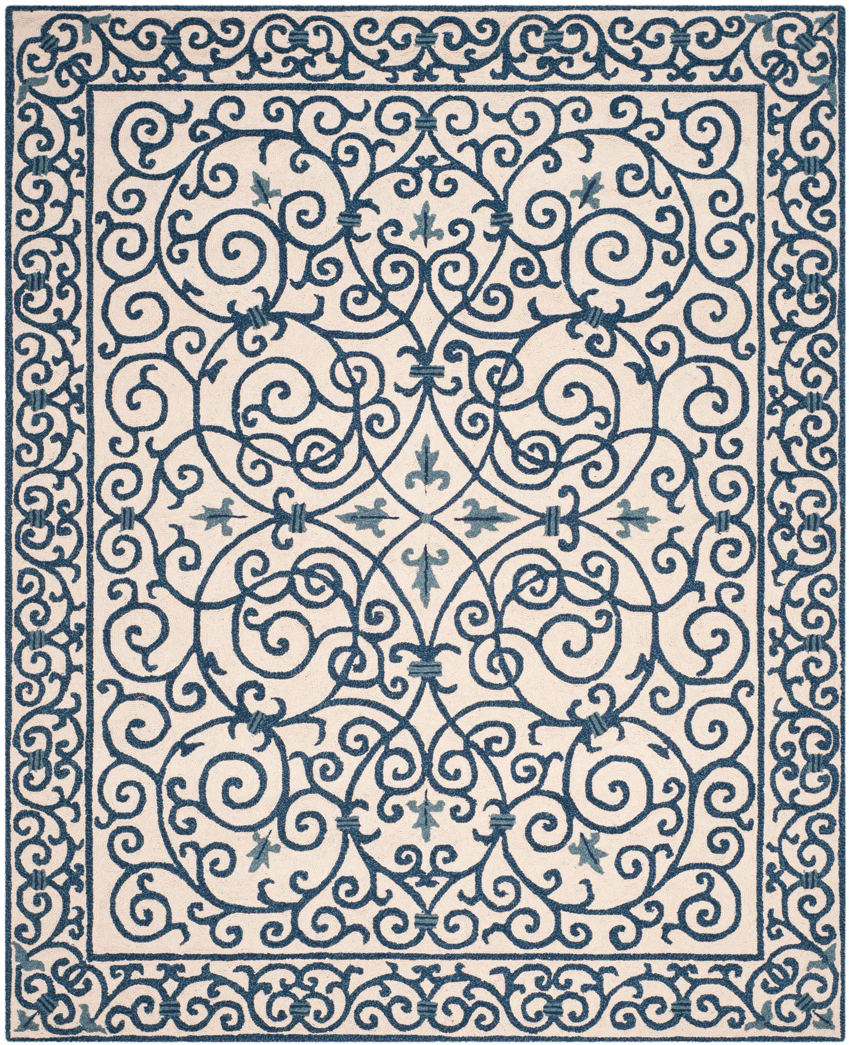 Chelsea Scrollwork Hand-Hooked Wool Rug