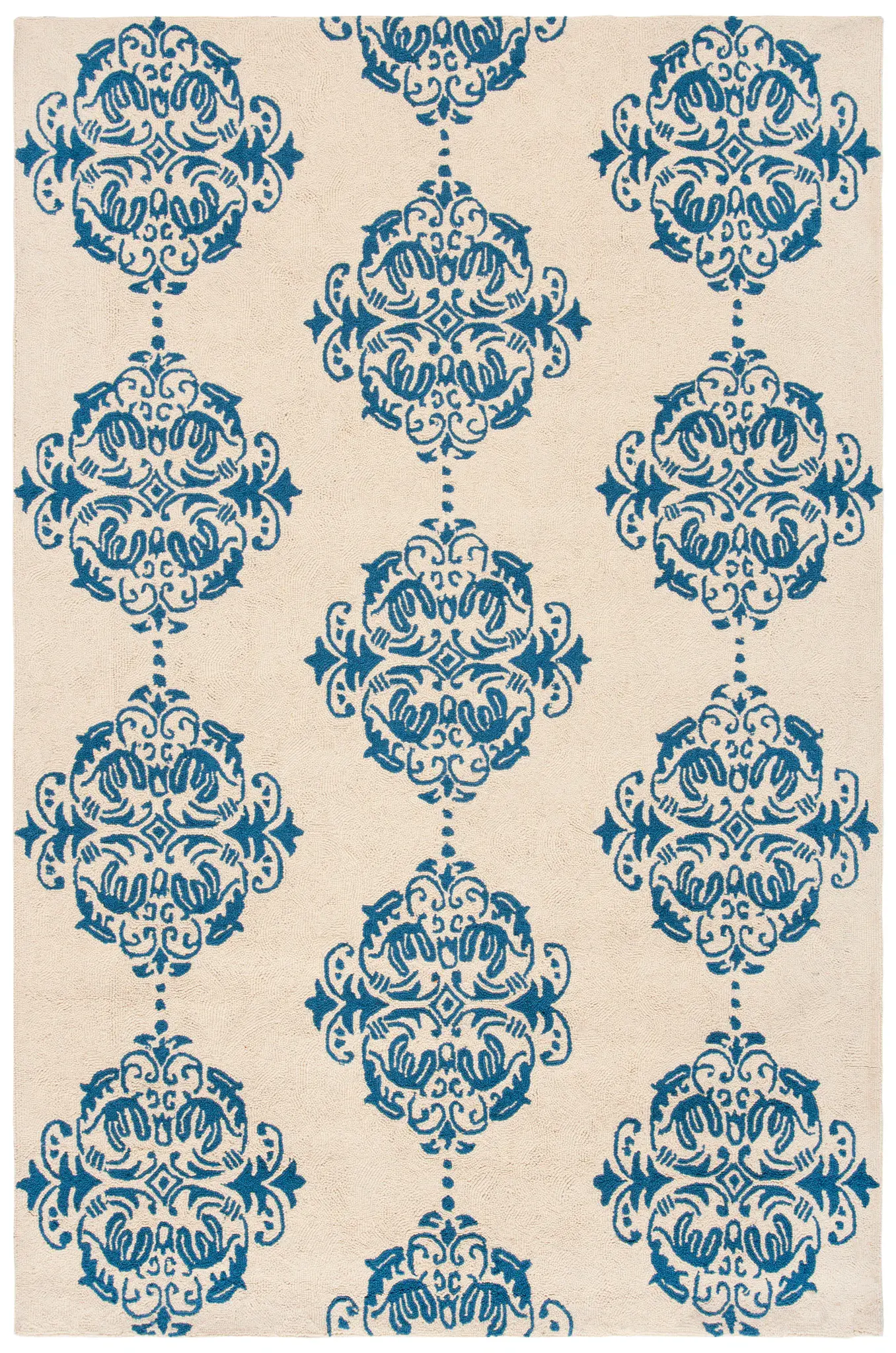 Chelsea Damask Medallion Hand-Hooked Wool Rug