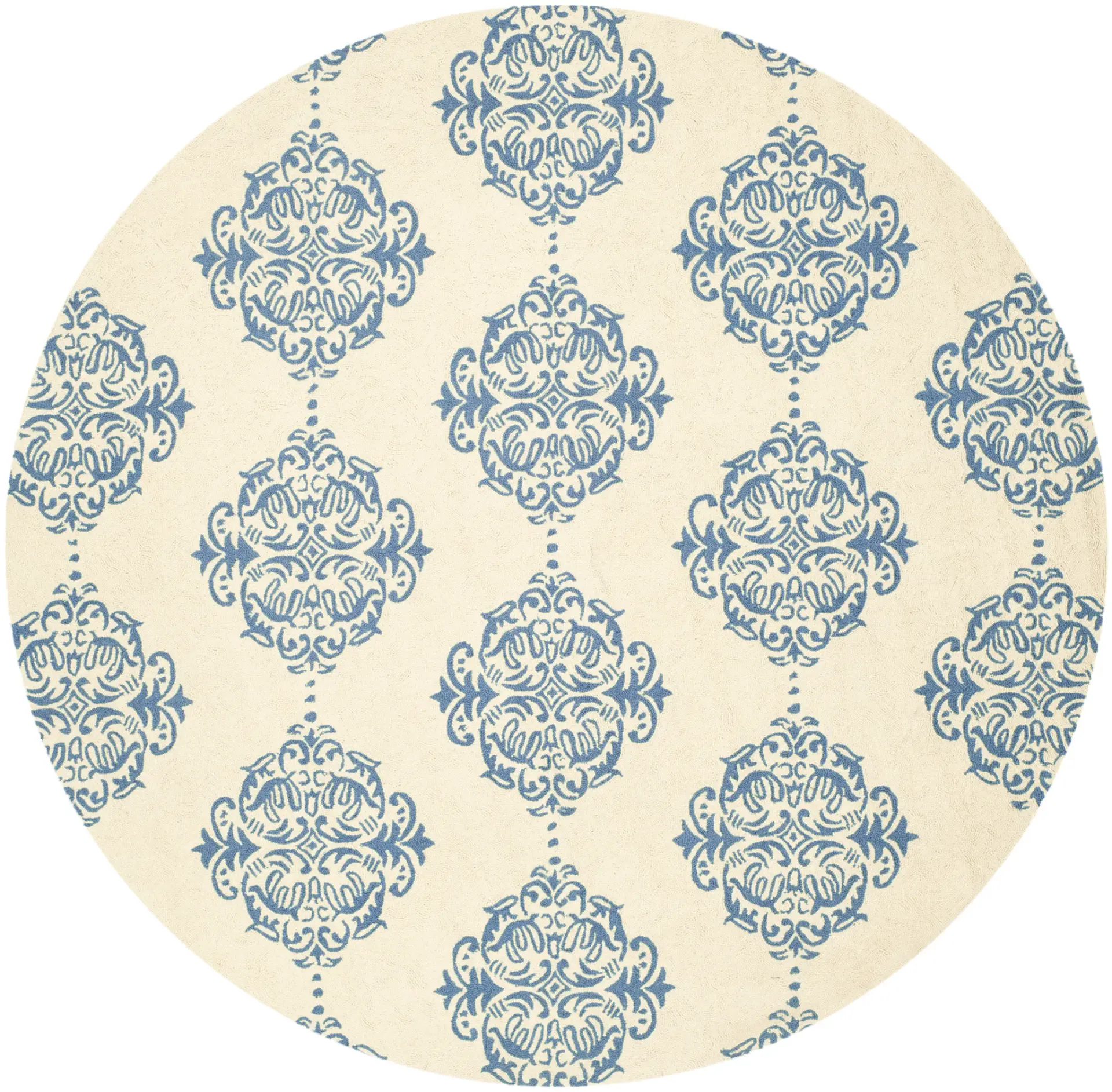 Chelsea Damask Medallion Hand-Hooked Wool Rug