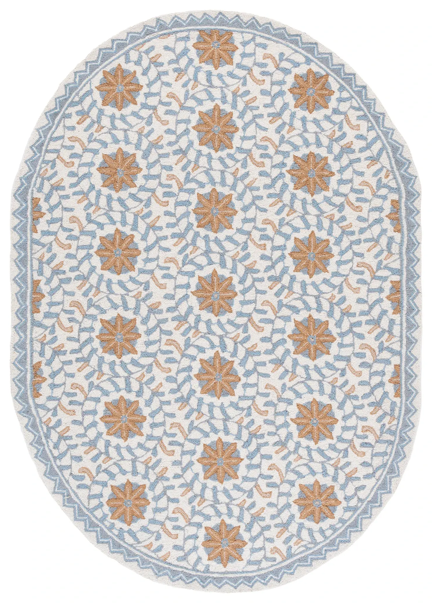 Chelsea Floral Wreath Hand-Hooked Wool Rug