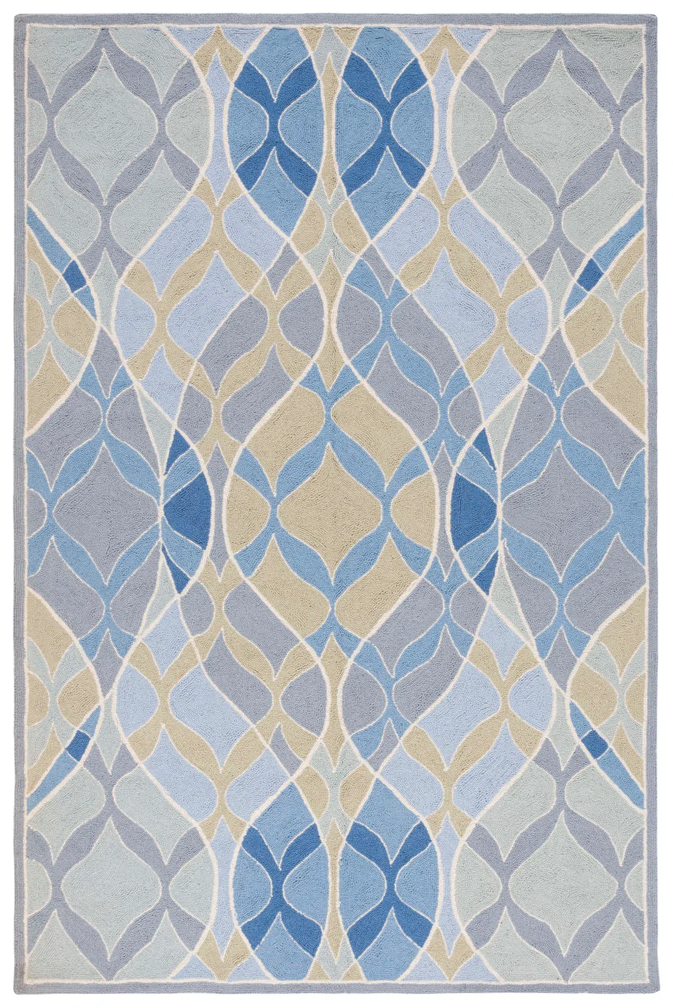 Chelsea Curved Lattice Hand-Hooked Wool Rug