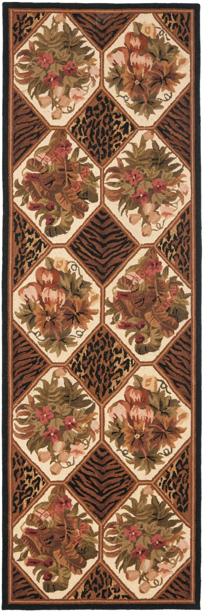 Chelsea Diamond Patchwork Hand-Hooked Wool Rug