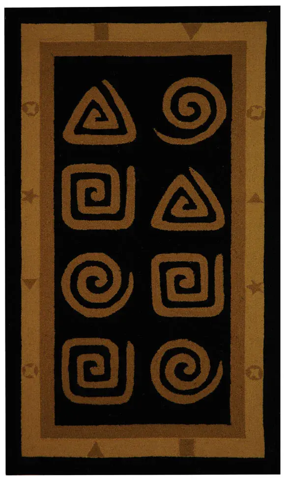 Chelsea Spiral Grid Hand-Hooked Wool Rug
