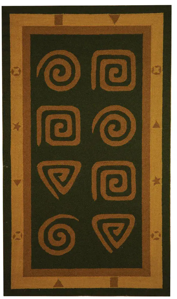 Chelsea Spiral Grid Hand-Hooked Wool Rug