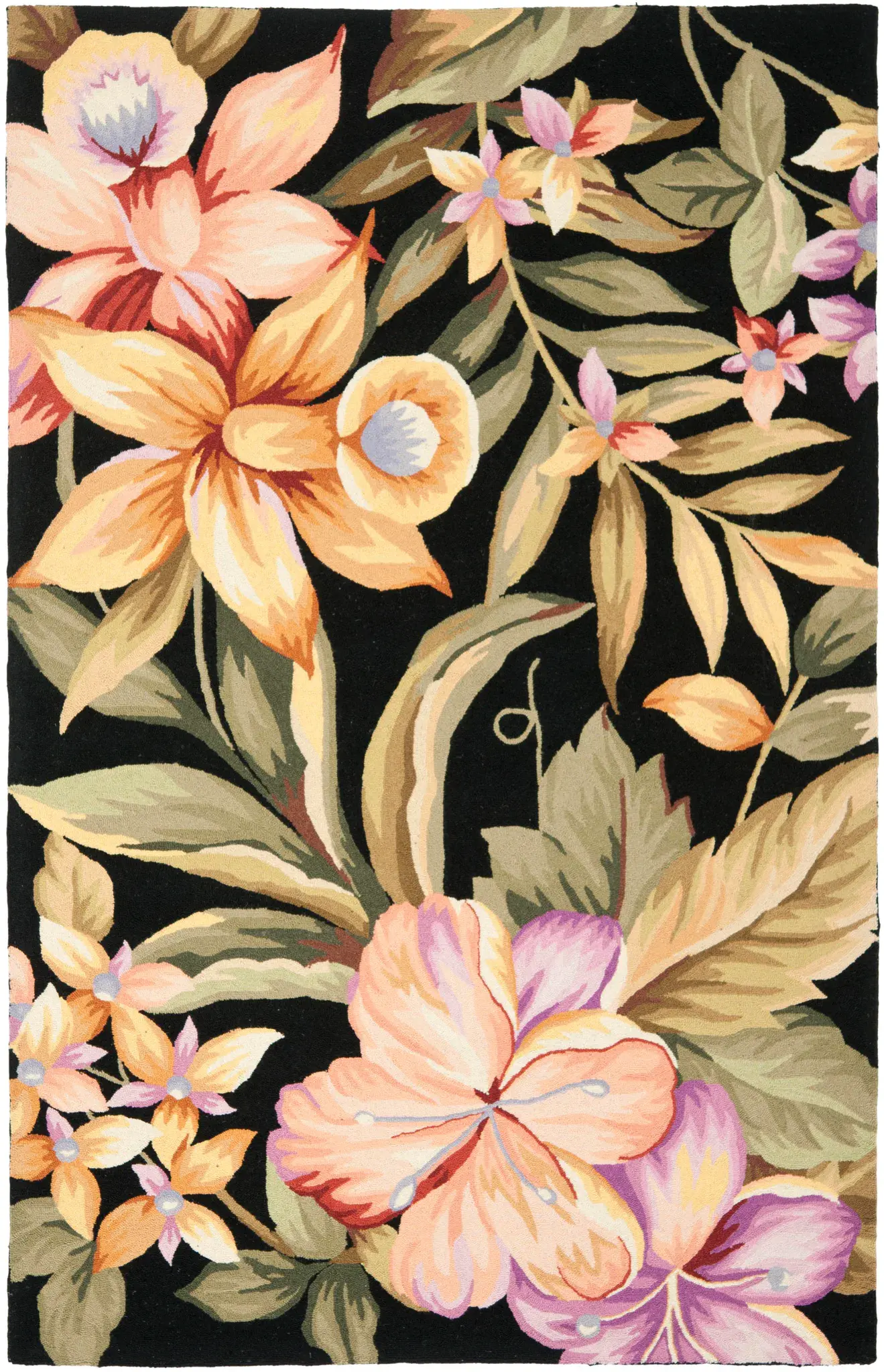 Chelsea Tropical Floral Hand-Hooked Wool Rug