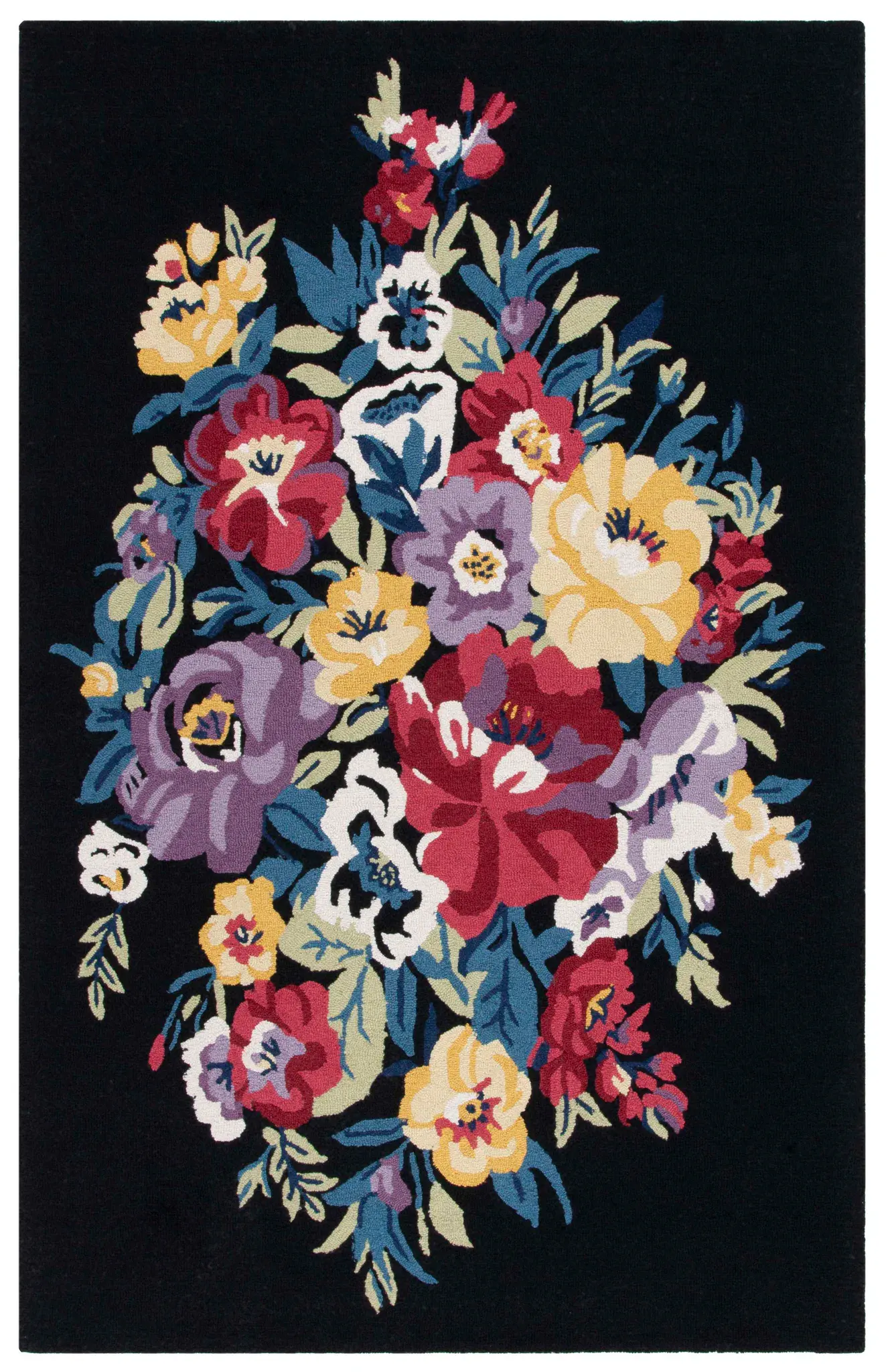 Chelsea Oval Floral Bouquet Hand-Tufted Wool Rug